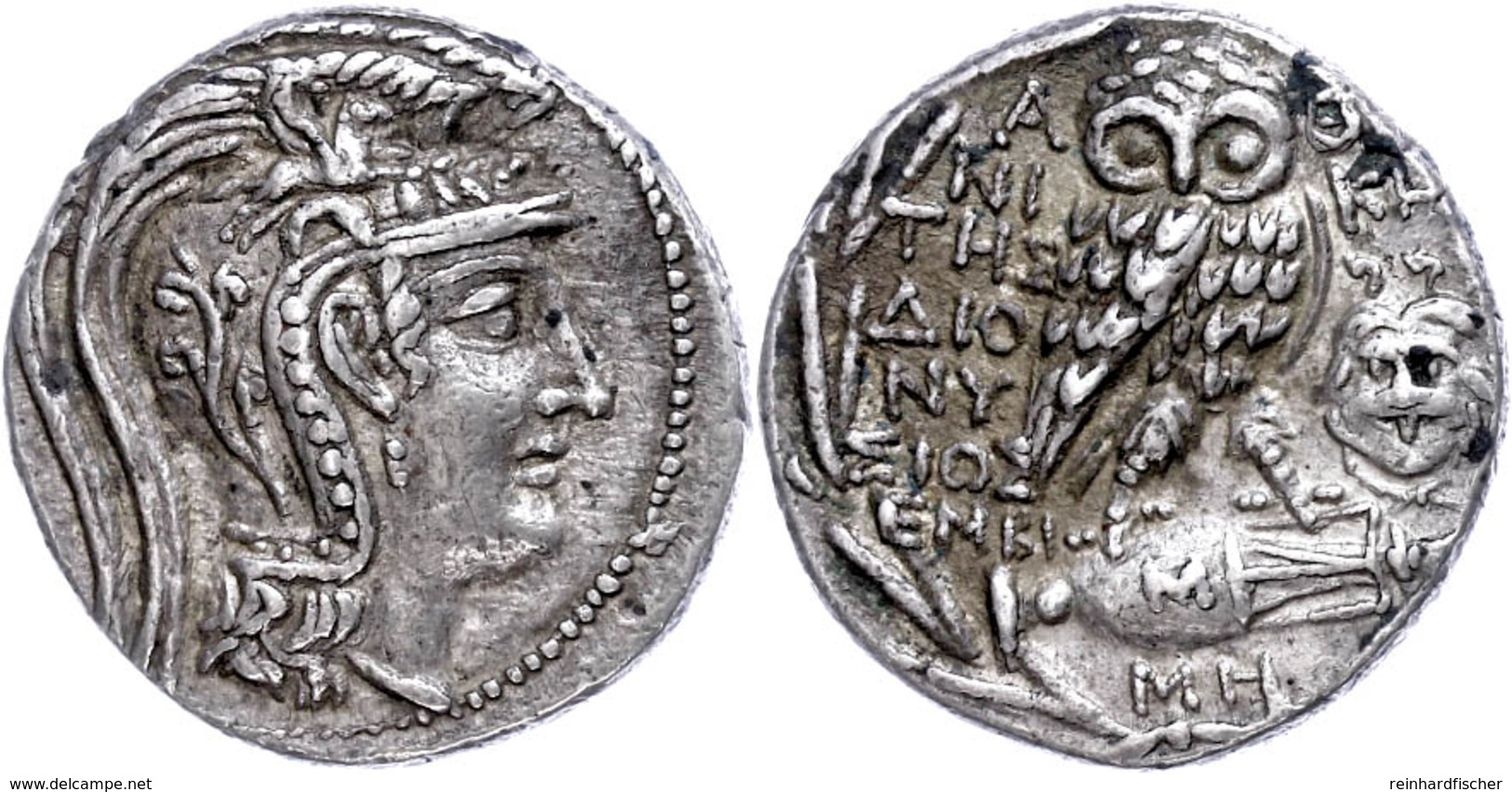 Athen, Tetradrachme (16,49g), Ca. 98/97 V. Chr. Av: Athenakopf Mit Attischem Helm Nach Rechts. Rev: Eule Auf Amphore Nac - Sonstige & Ohne Zuordnung