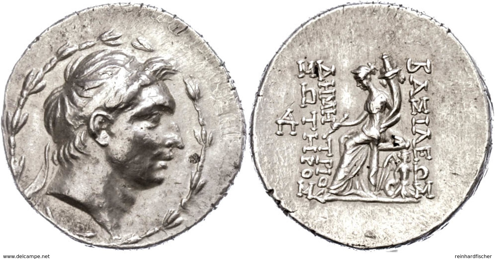 Tetradrachme (16,67g), 162-155/54 V. Chr., Demetrios I. Soter, Antiochia. Av. Kopf Nach Rechts, Darum Kranz. Rev: Throne - Other & Unclassified