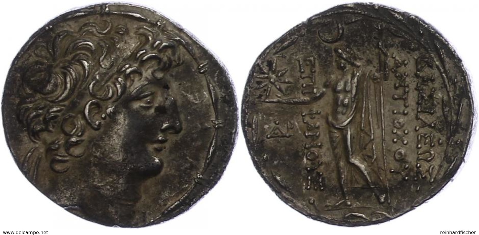 Ptolemais, Tetradrachme (16,11g), Antiochos VIII., 121-113 V. Chr. Av: Kopf Nach Rechts. Rev: Stehender Zeus Uranios Nac - Other & Unclassified