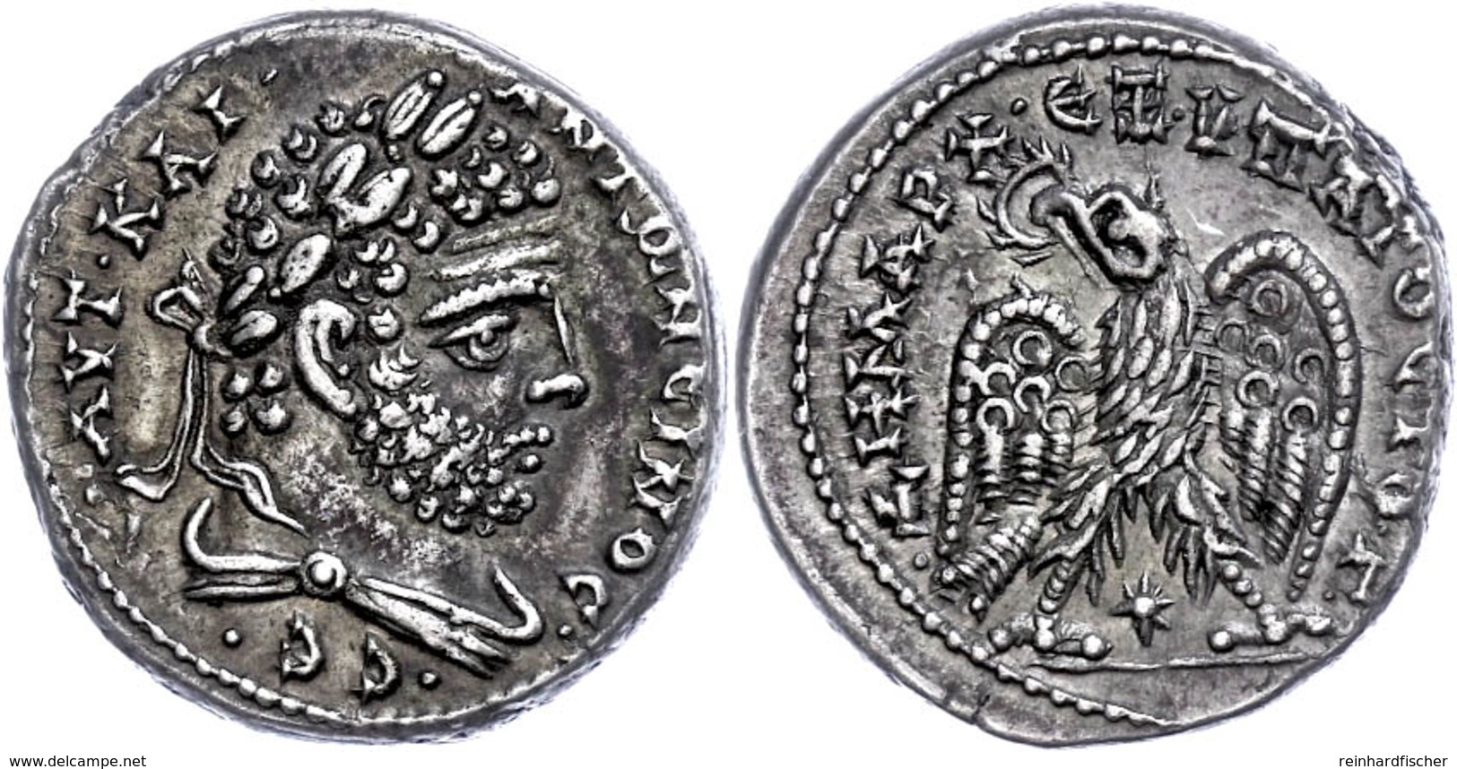 Syrien, Laodicea Ad Mare, Tetradrachme (15,30g), Caracalla, 212-213. Av: Kopf Nach Rechts, Darum Umschrift. Rev: Adler M - Province