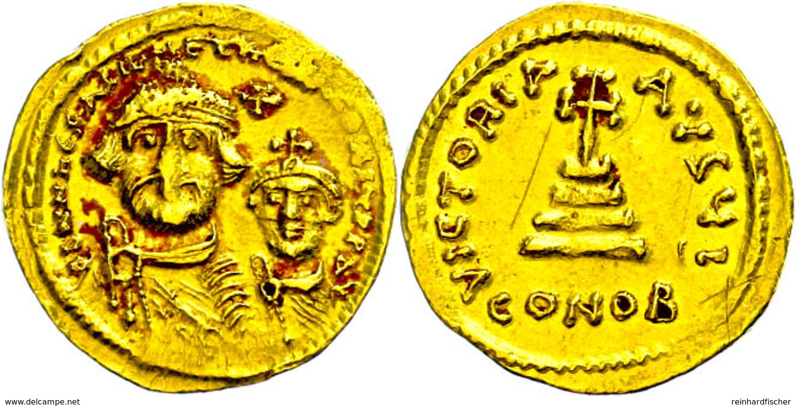Solidus, Heraclius, 610-641, Solidus (4,48g), Konstantinopel. Av: Die Büsten Von Heraclius Und Heraclius Constantin Von  - Bizantine