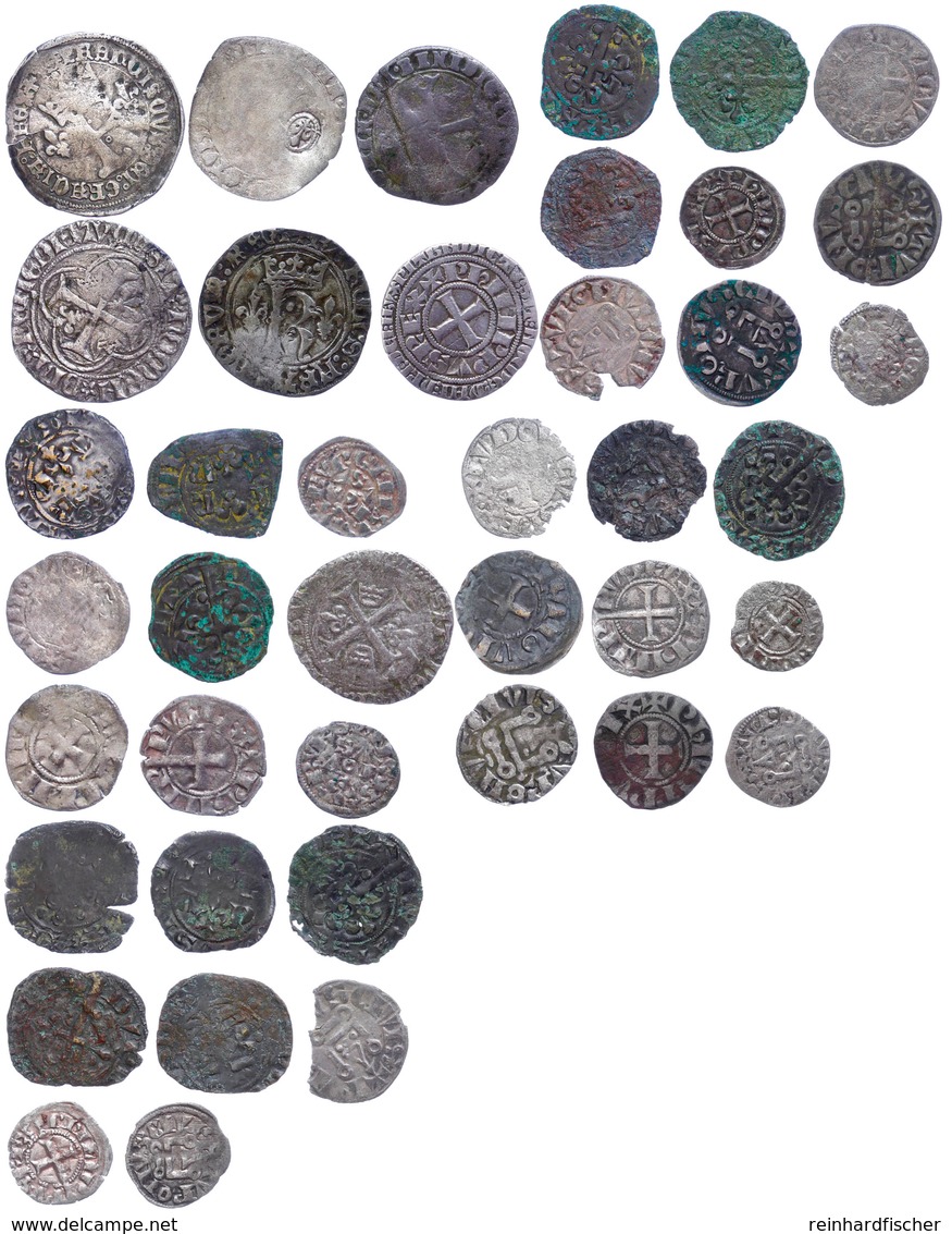 FRANKREICH, Lot Von Meist Mittelalterlichen Silbermünzen Und Einigen Kupfermünzen. Erhaltung Unterschiedlich, Darunter I - Andere & Zonder Classificatie