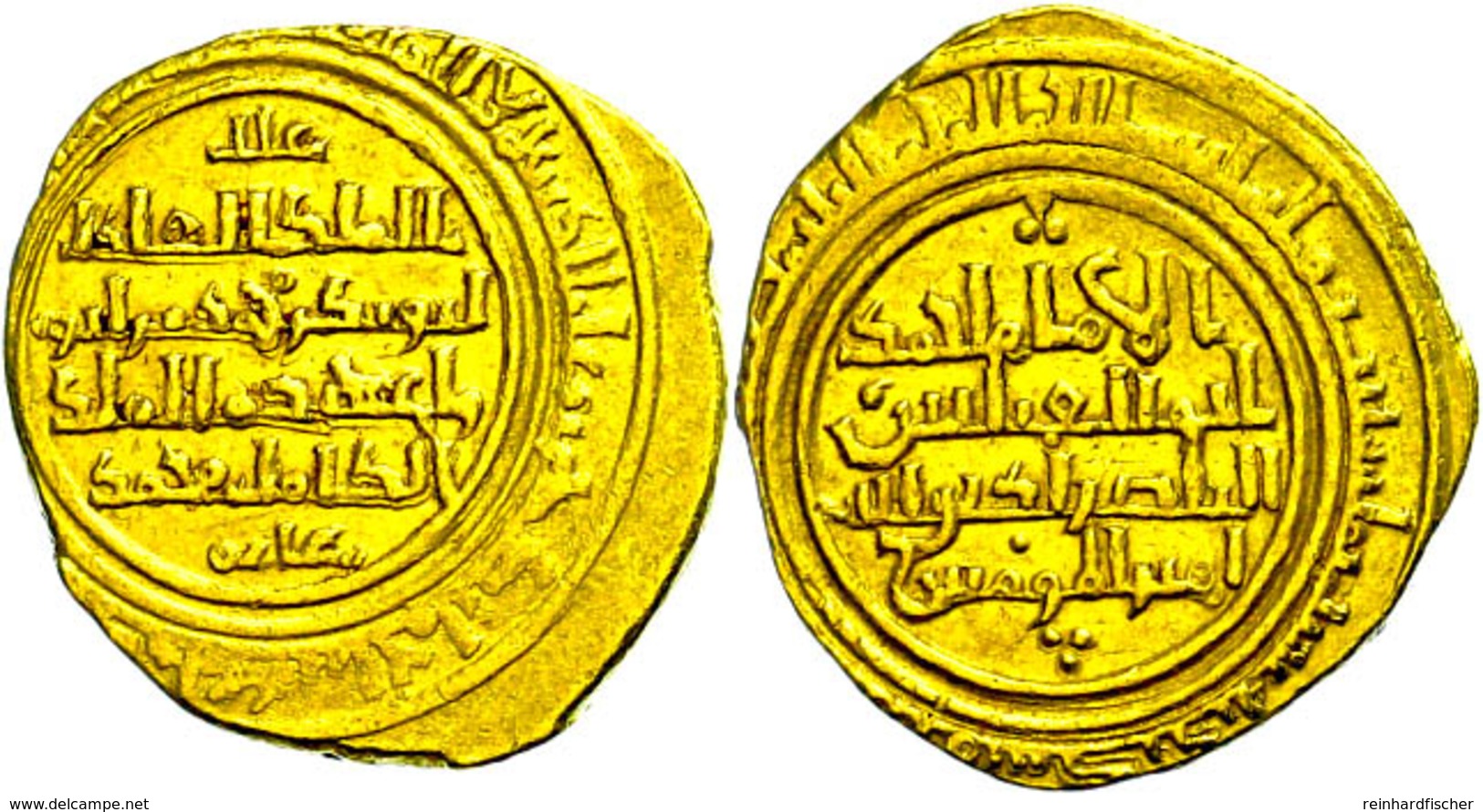 Ayyubiden, Dinar (7,82g), Al-Mansur Muhammad, 595-596 (1198-1200), Vgl. Kazan 646-648, Ss.  Ss - Islamische Münzen
