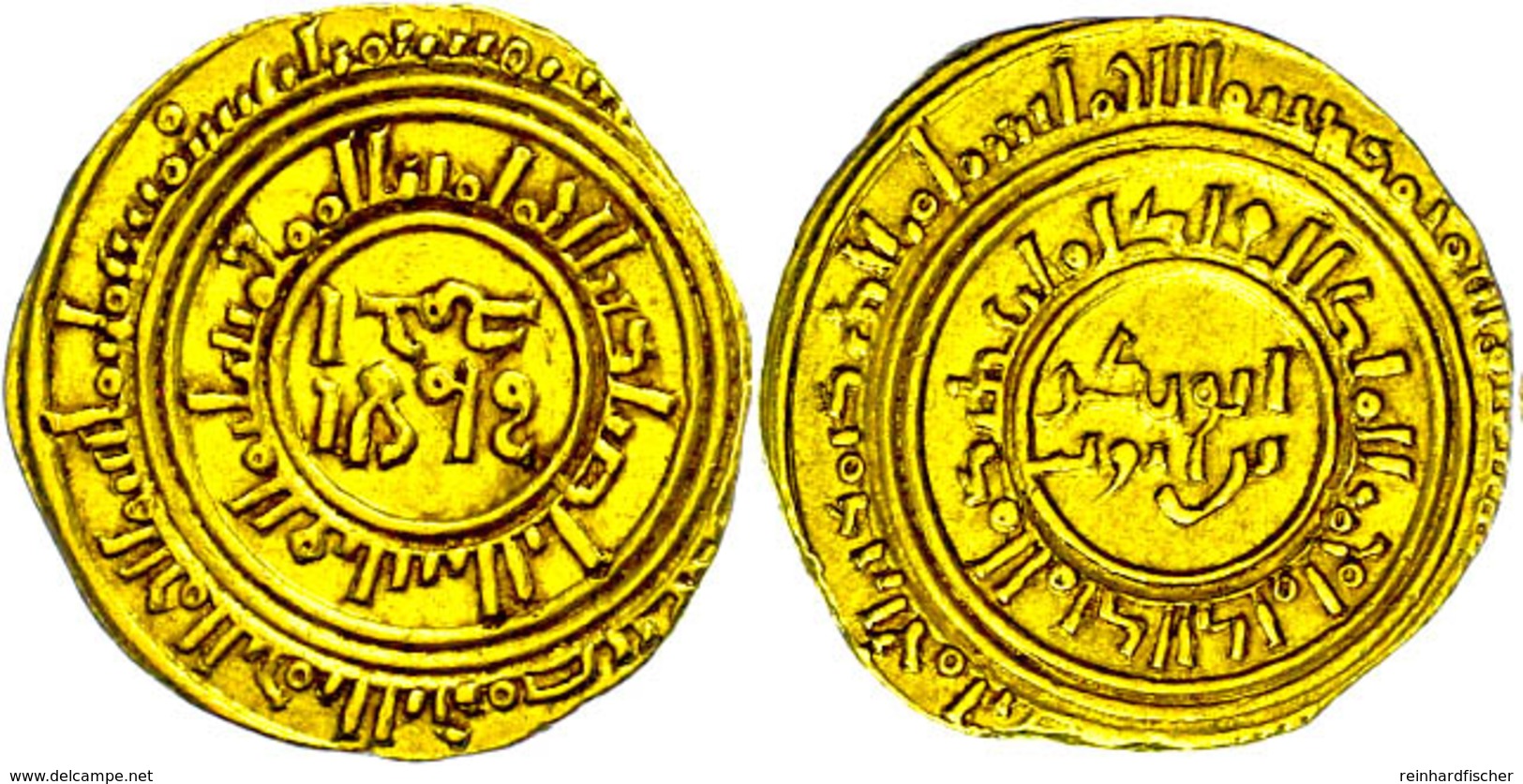 Ayyubiden, Dinar (3,92g), Al-'Adil Sayf Al-din Abu Bakr Muhammad I Ibn Ayyub, 596-615 (1199-1218), Vgl. Kazan 649, Wilke - Islamiche