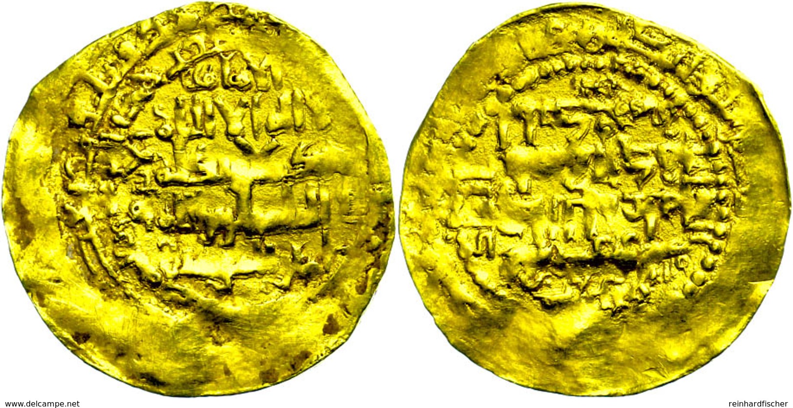 Abbasieden, Dinar (5,32g), Ca. 11./12. Jhd., Prägeschwäche Am Rand, Etwas Wellig, Ss.  Ss - Islamic