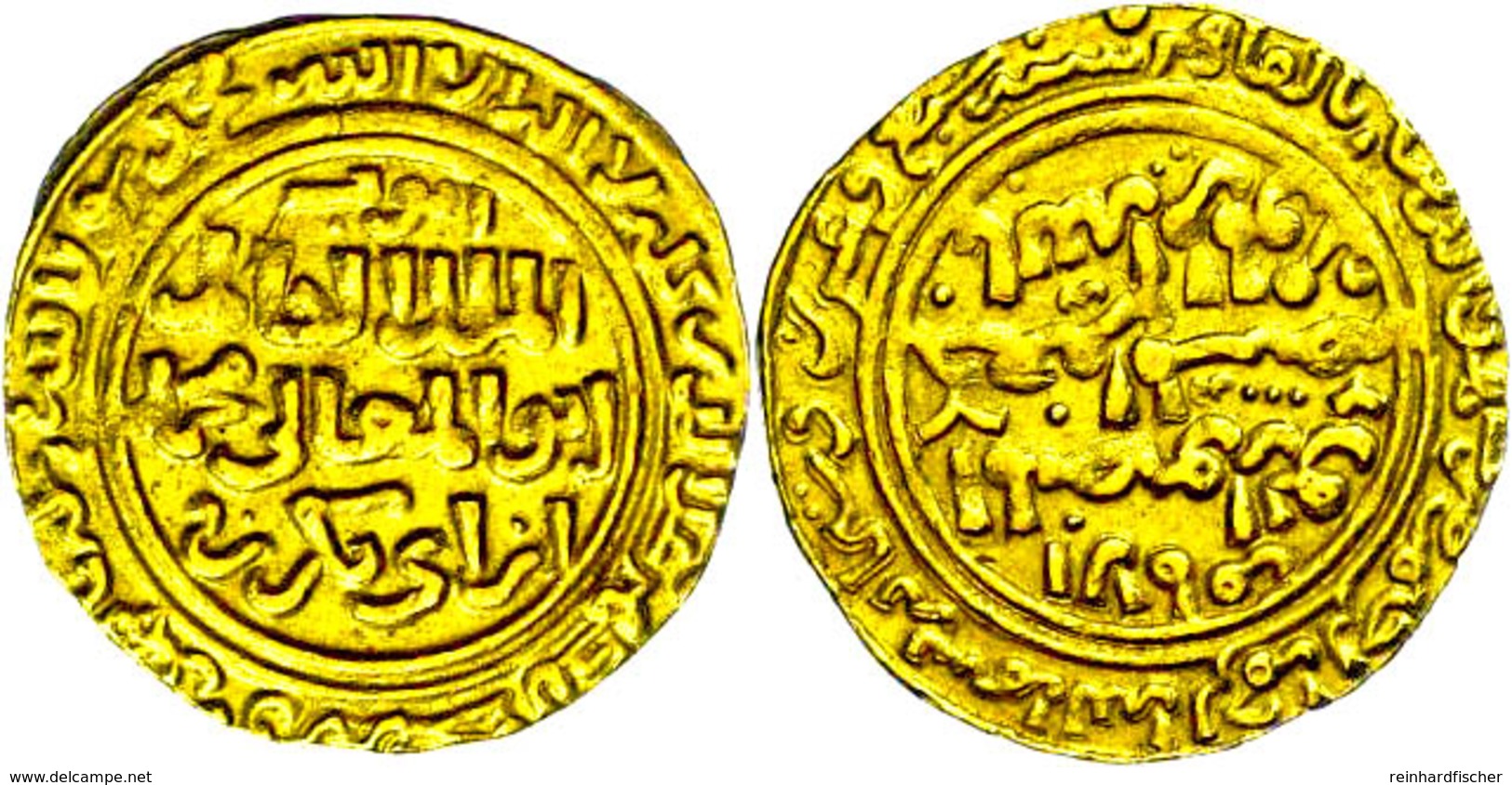 Ayyubiden, Dinar (3,95g), Al-Kamil Nasr Al-din Abu'l-Ma'ali Muhammad I Ibn Al-'Adil I, 615-635 (1218-1237), Vgl. Kazan 6 - Islamic