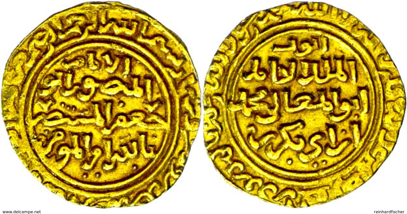 Ayyubiden, Dinar (4,25g), Al-Kamil Nasr Al-din Abu'l-Ma'ali Muhammad I Ibn Al-'Adil I, 615-635 (1218-1237), Vgl. Kazan 6 - Islamische Münzen