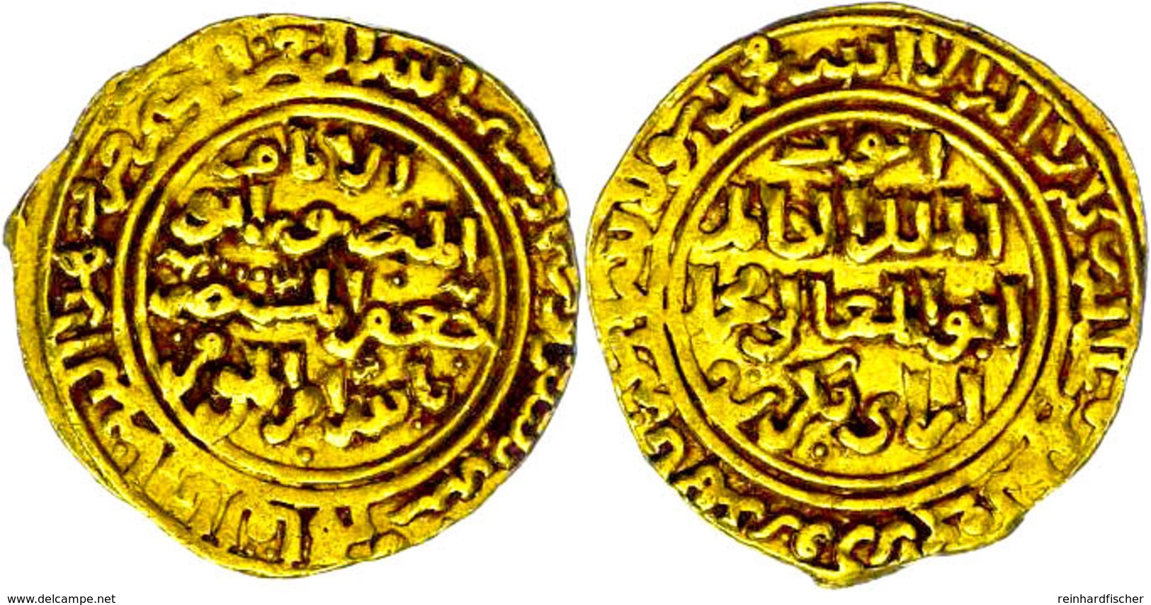 Ayyubiden, Dinar (5,00g), Al-Kamil Nasr Al-din Abu'l-Ma'ali Muhammad I Ibn Al-'Adil I, 615-635 (1218-1237), Vgl. Kazan 6 - Islamische Münzen