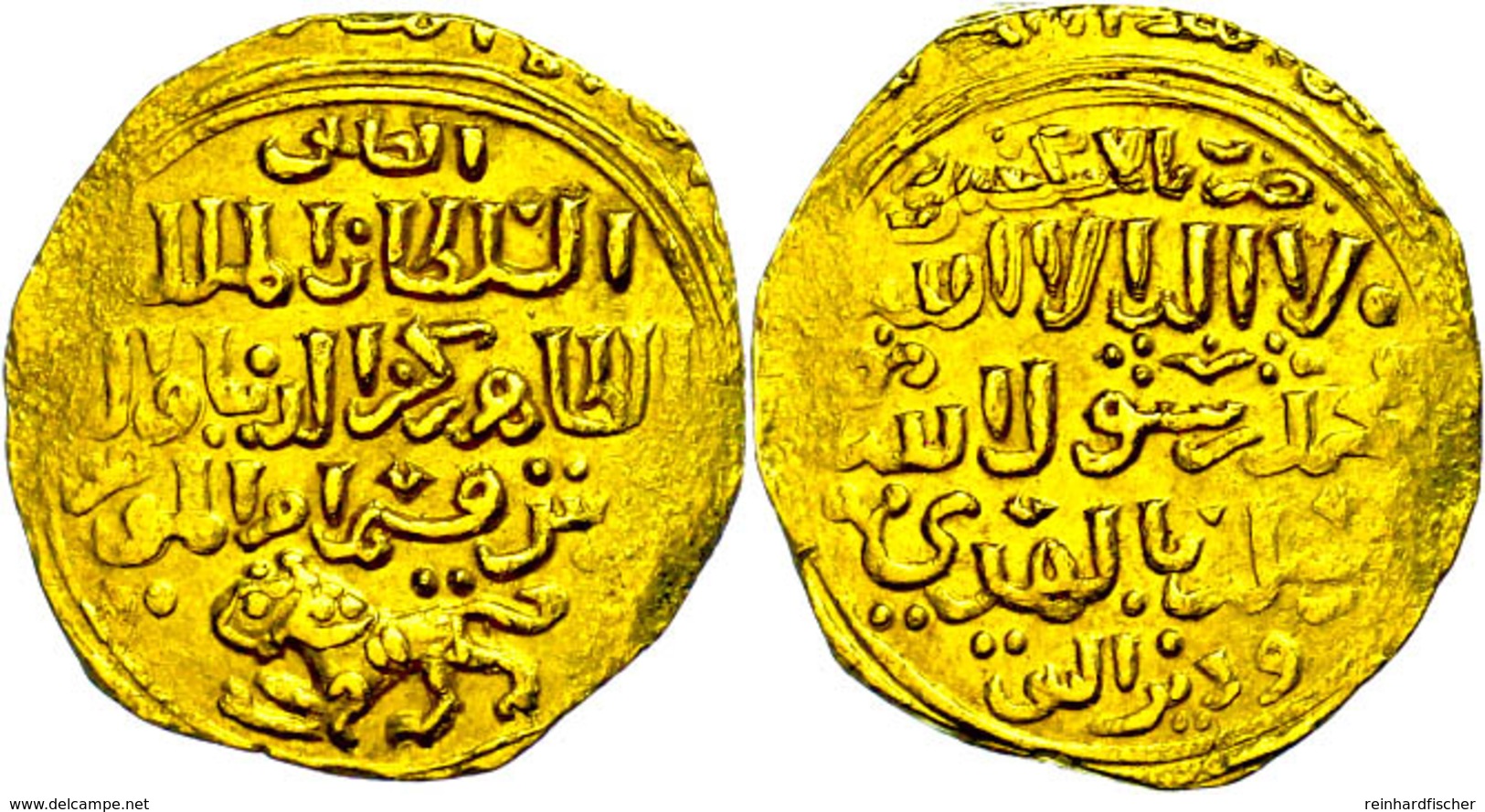 Bahritische Mamluken, Dinar (6,15g), Al-Zahir Rukn Al-din Baybars I., 658-676 (1260-1277), Vgl. Kazan 666-669, Vgl. Wilk - Islamiche