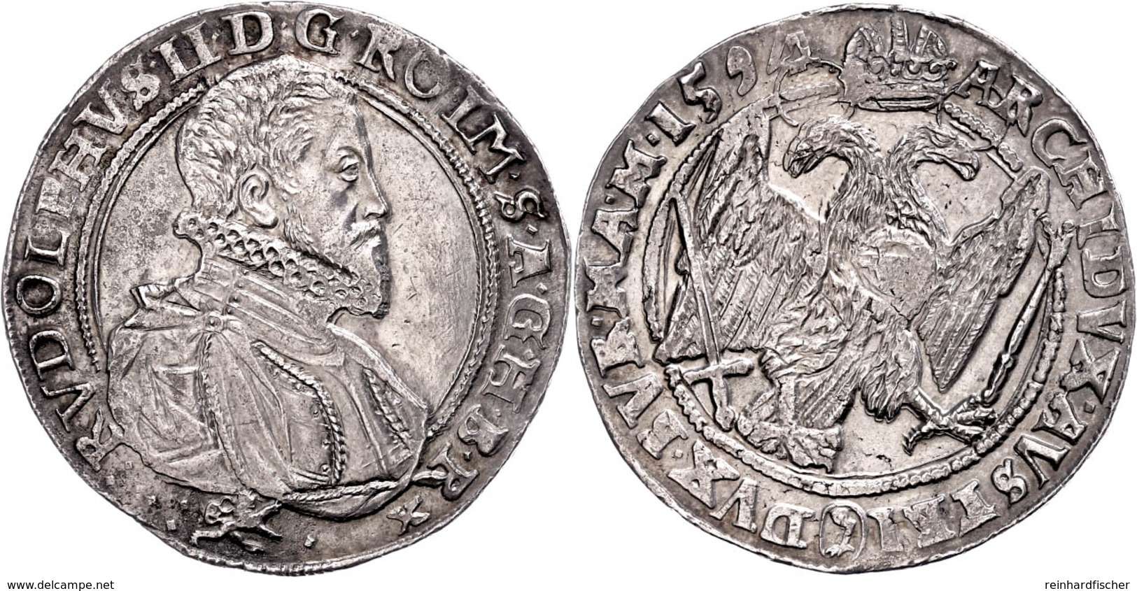 Taler, 1594, Rudolf II., Kuttenberg, Ss-vz.  Ss-vz - Austria