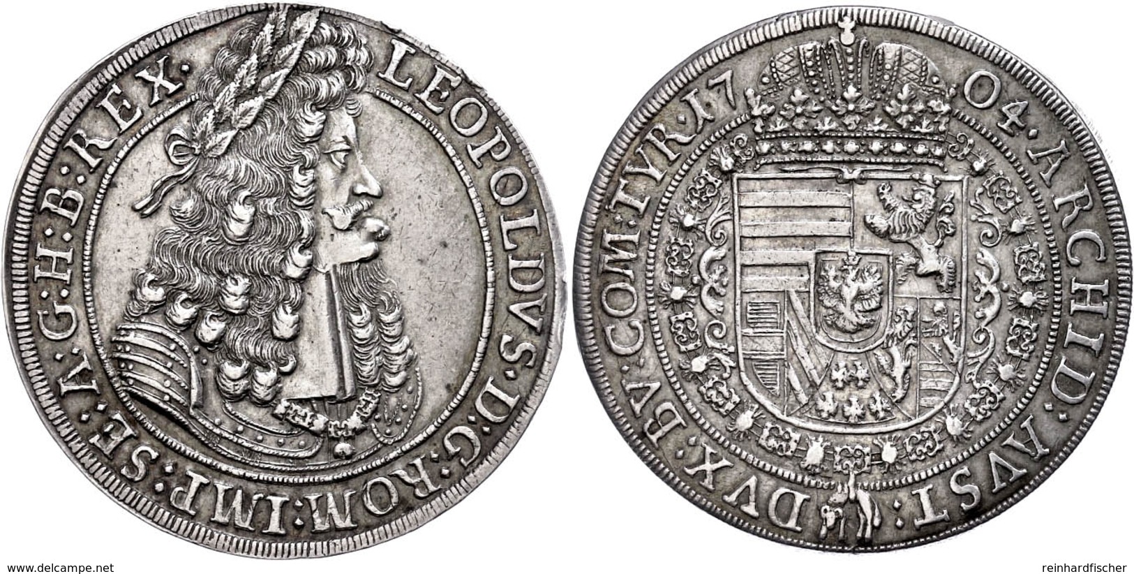 Taler, 1704, Leopold I., Hall, Herinek 652, Ss.  Ss - Austria