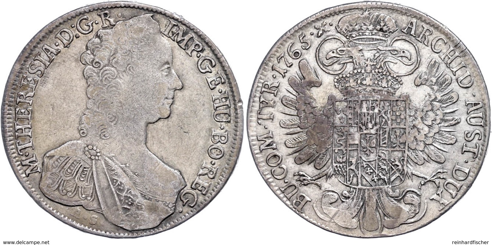 Taler, 1765, Maria Theresia, AS, Hall, Herinek 472, Eypeltauer 81, Ss.  Ss - Austria