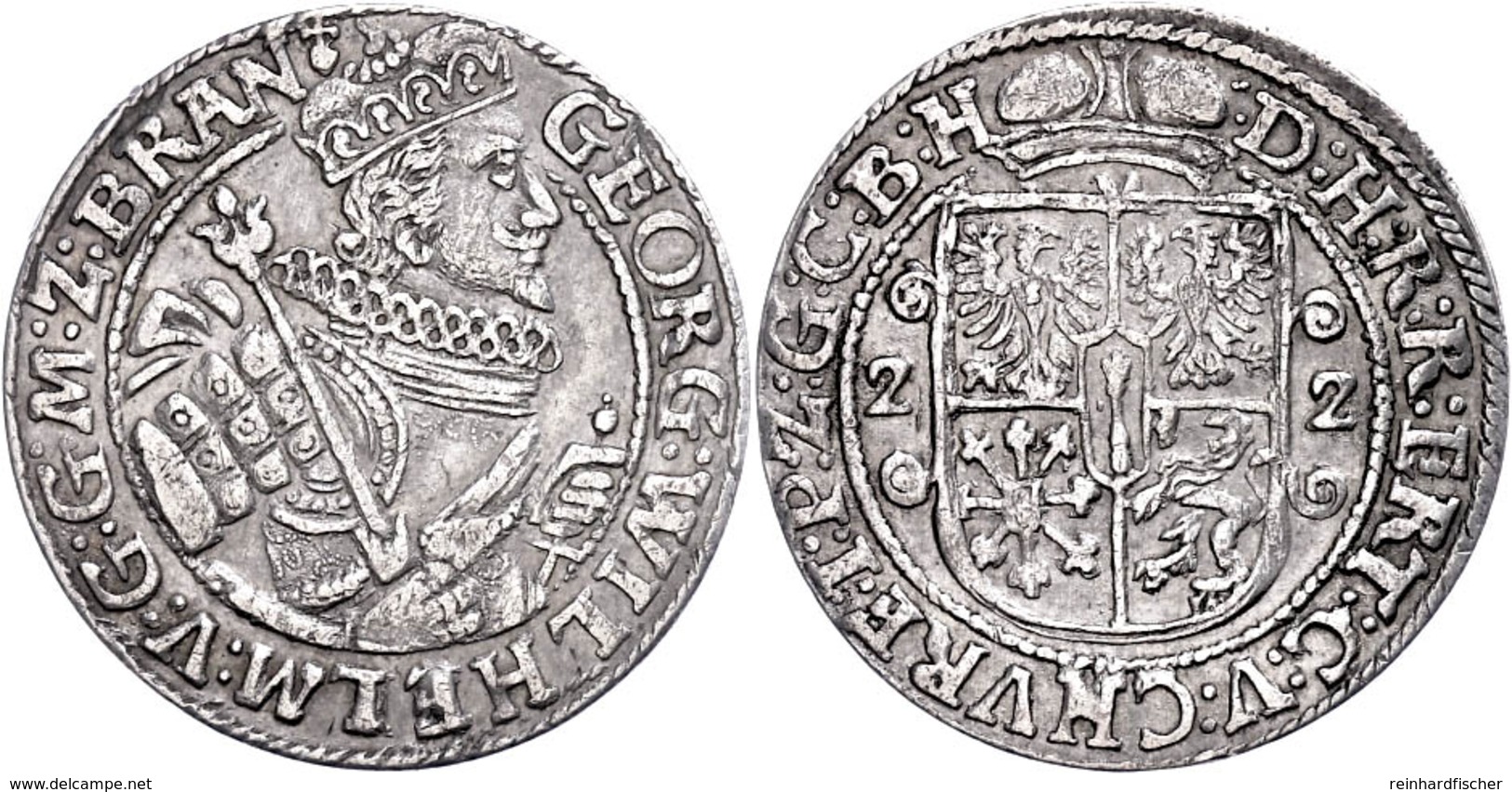 Ort (1/4 Taler), 1622, Georg Wilhelm, Slg. Marienburg 1421, Ss.  Ss - Altri & Non Classificati