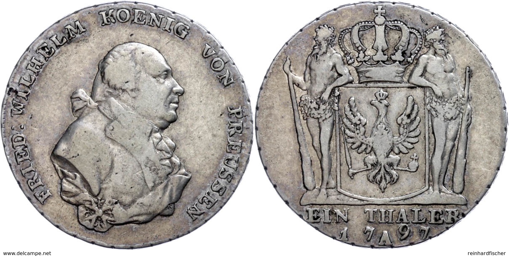 Taler, 1797, Friedrich Wilhelm II., Mzz A, Dav. 2599, S-ss.  S-ss - Altri & Non Classificati