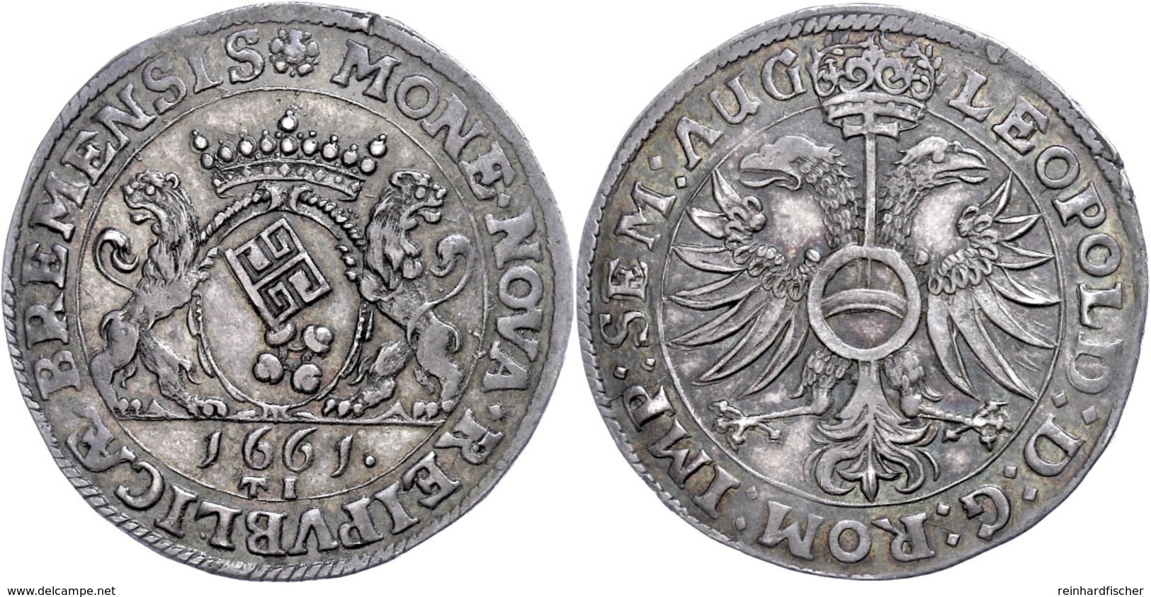 1/2 Taler, 1661, Mit Titel Leopold I., Jungk 524, Schöne Patina, Vz.  Vz - Other & Unclassified