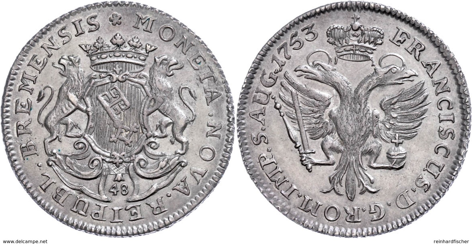 48 Grote, 1753, Mit Titel Franz I., Jungk 530, Vz+. - Altri & Non Classificati