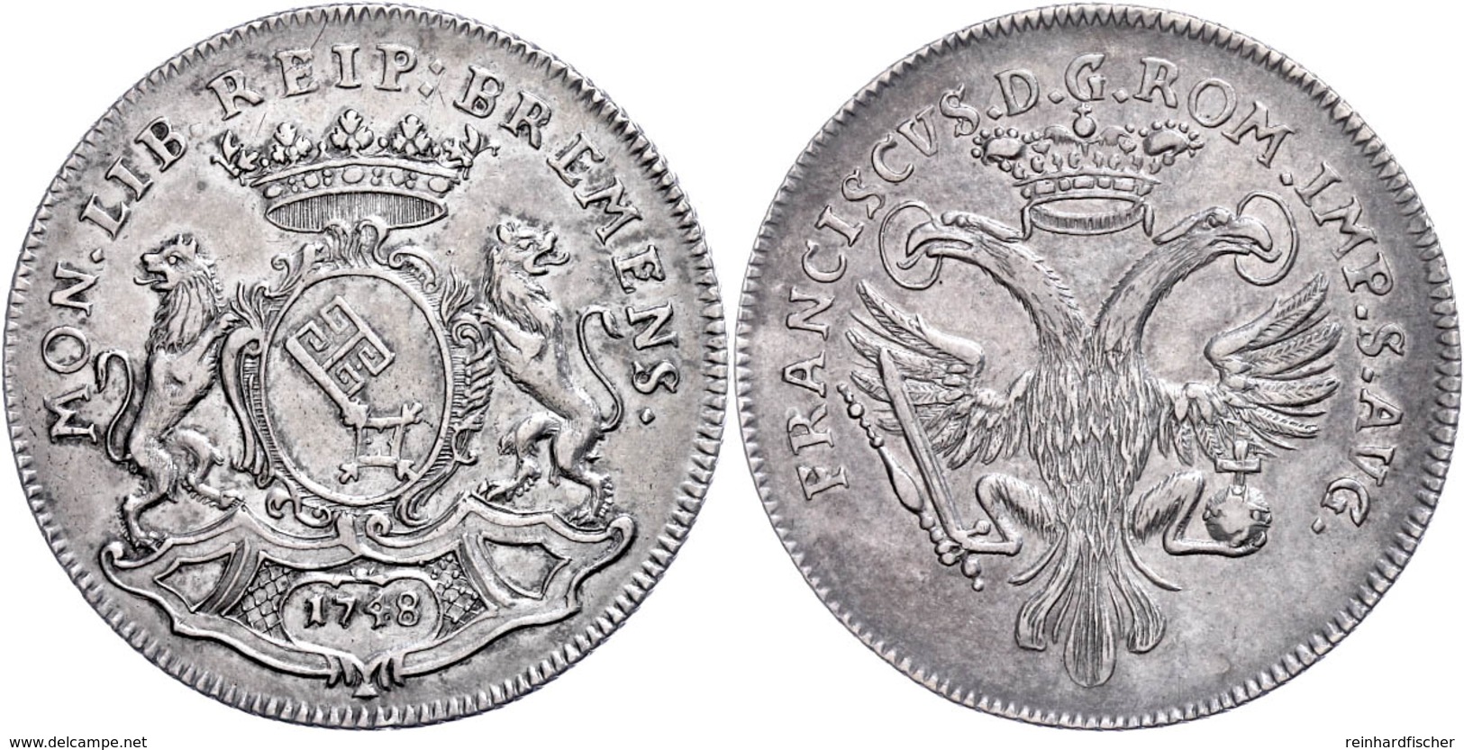 1/2 Taler, 1748, Mit Titel Franz I., Jungk 528, Ss.  Ss - Other & Unclassified