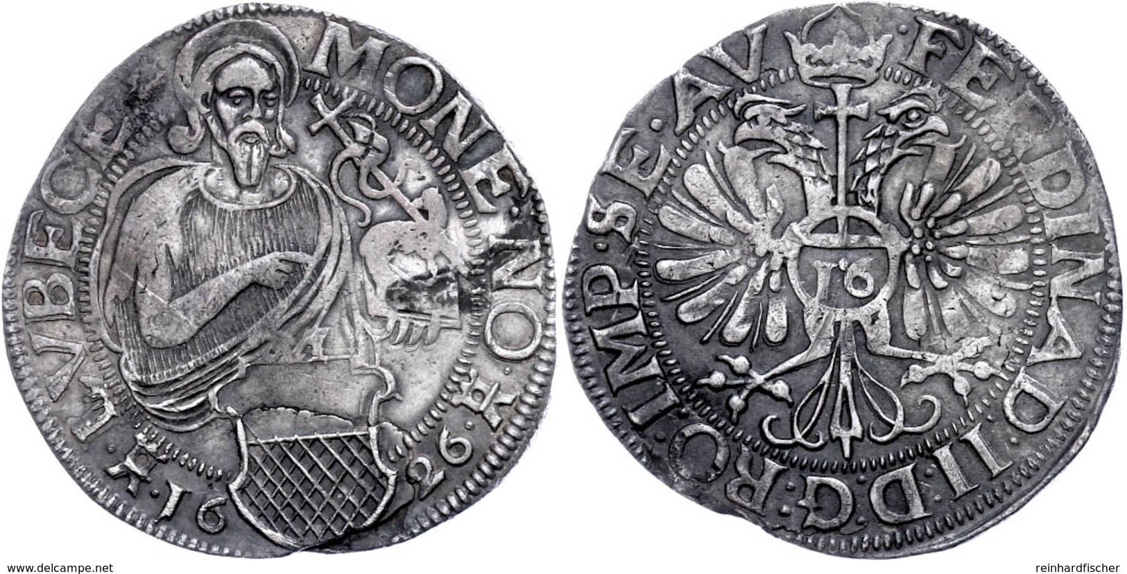 1/2 Taler (16 Schilling), 1626, Mit Titel Ferdinand II., Behrens 229 Var., Schrötlingsfehler, Ss.  Ss - Altri & Non Classificati