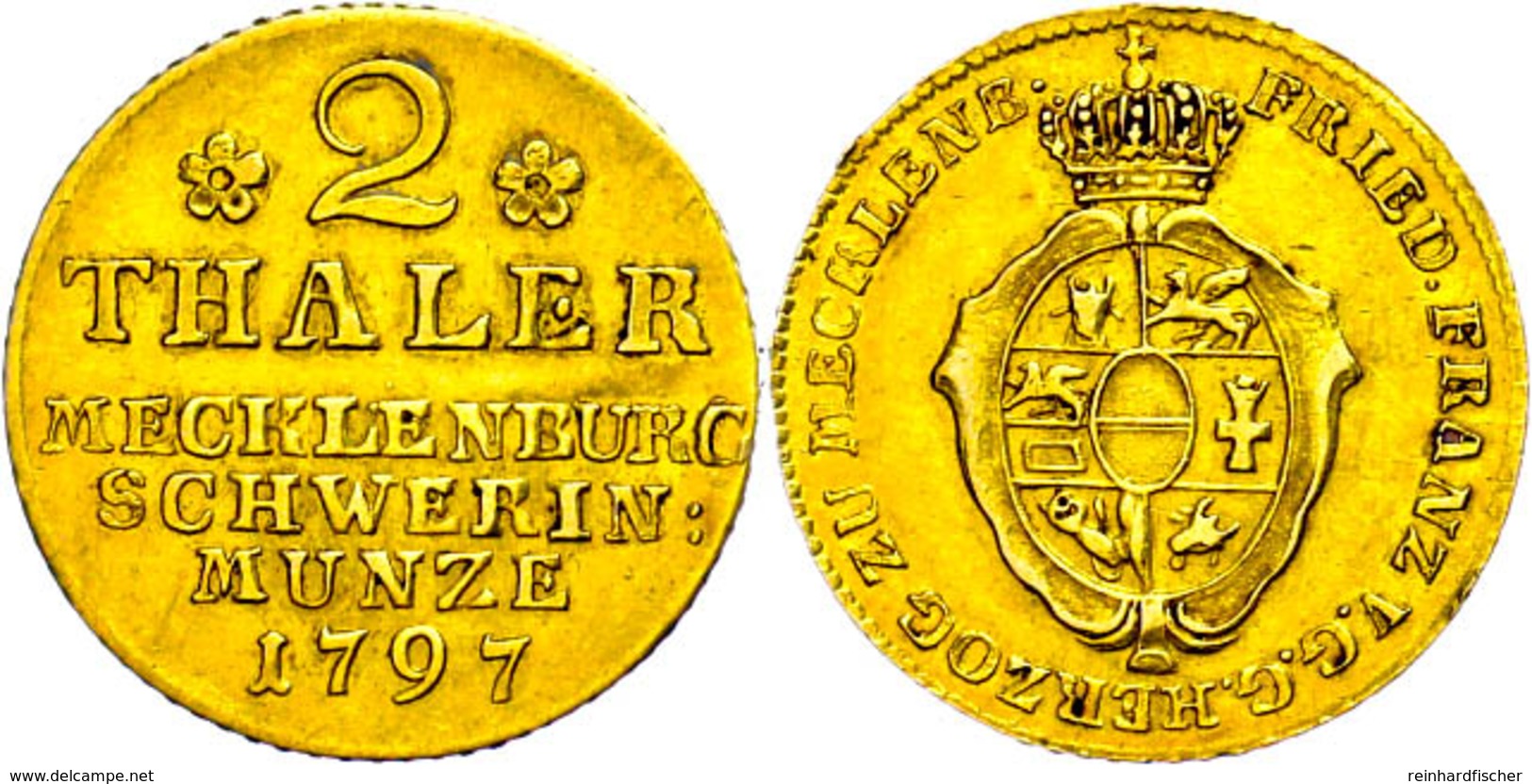 2 Taler, Gold, 1797, Friedrich Franz I., Kunzel 361, Fb. 1724, Ss.  Ss - Altri & Non Classificati