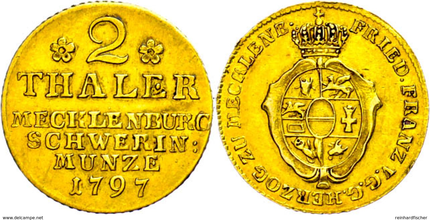 2 Taler, Gold, 1797, Friedrich Franz I., Kunzel 361, Fb. 1724, Ss.  Ss - Other & Unclassified
