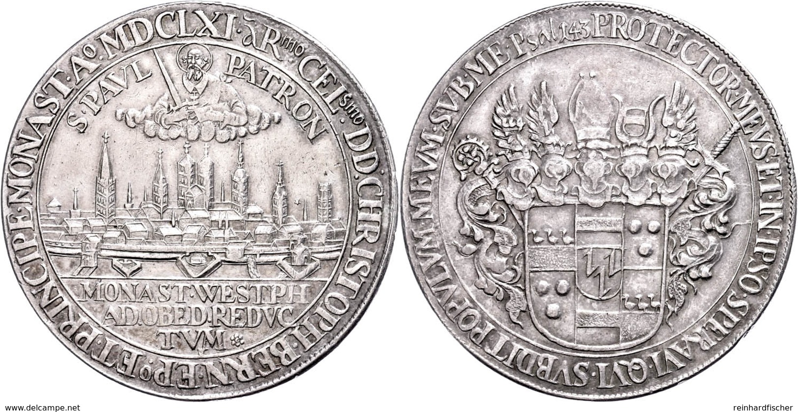 Taler, 1661, Christoph Bernhard Von Galen, Auf Die Einnahme Der Stadt Münster, Dav. 5603, Kl. Kratzer Am Rand Zwischen 1 - Altri & Non Classificati