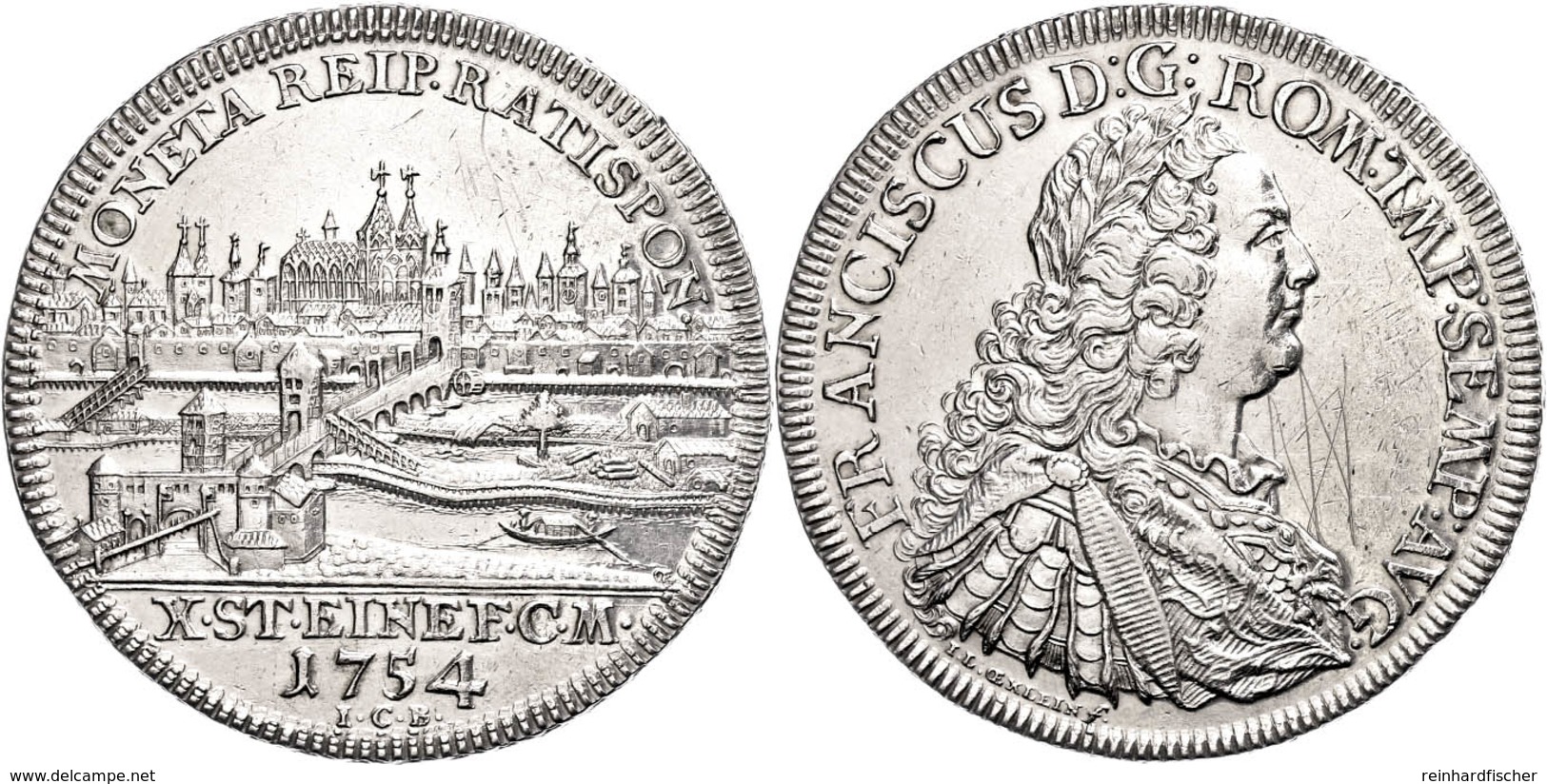 Taler, 1754, Mit Titel Von Franz I., 28,12 G, Dav. 2618, Berieben, Ss-vz.  Ss-vz - Other & Unclassified