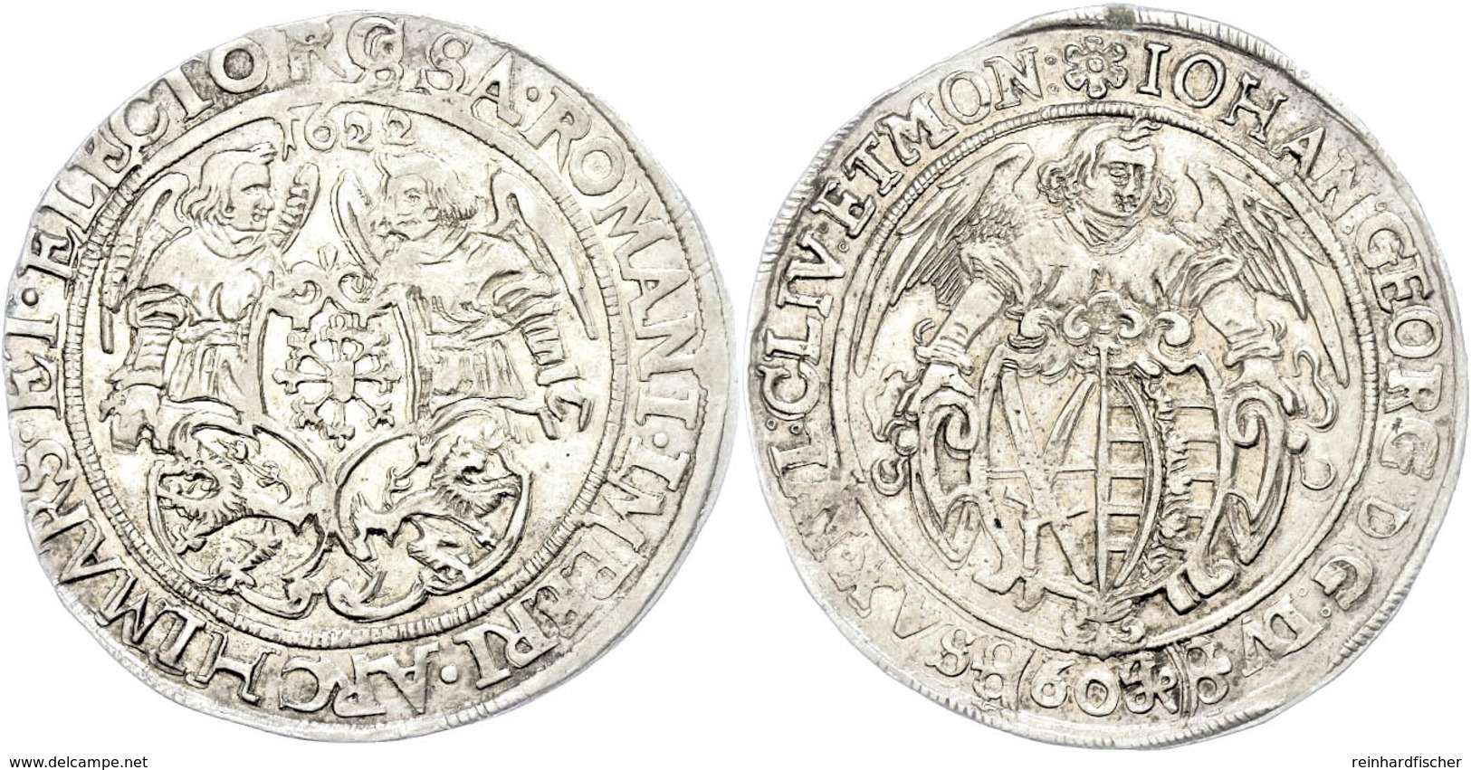 60 Kippergroschen, 1622, Johann Georg I., Pirna, Henkelspur, Vz-st.  Vz-st - Other & Unclassified
