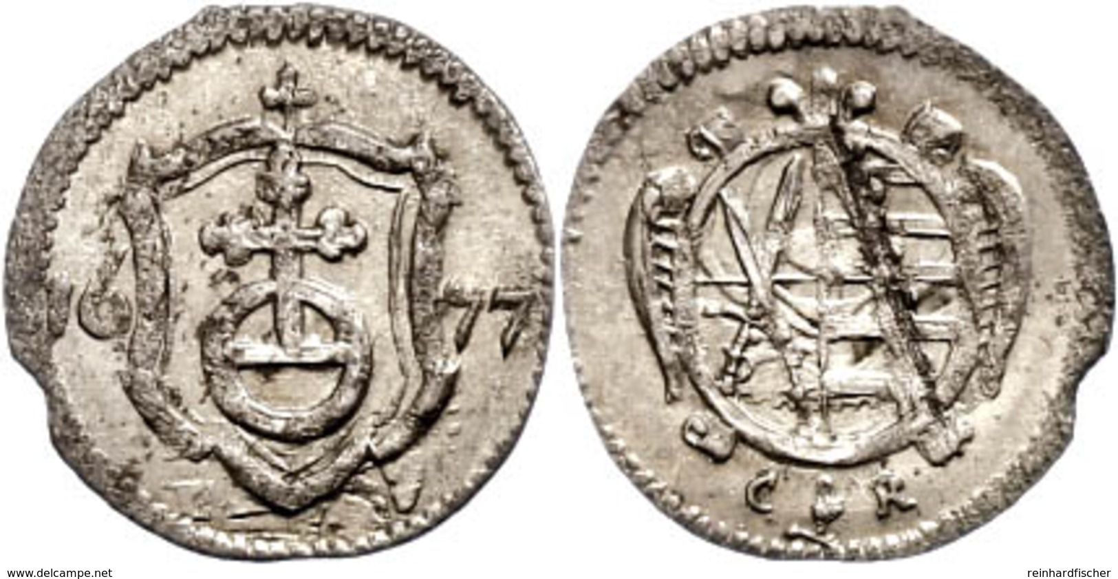 Pfennig, 1677, Johann Georg II., CR, Clauss/Kahnt 445, Kohl 261, Vz-st.  Vz-st - Other & Unclassified