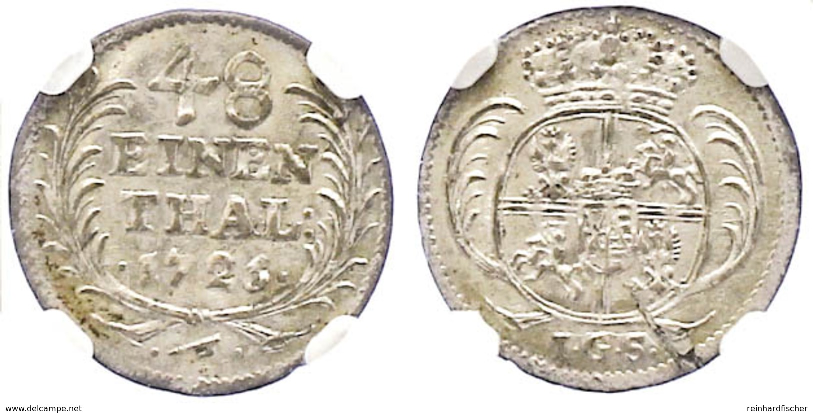 1/48 Taler, 1726, Friedrich August I., IGS, Merseburger 1627, Kahnt 201, Kohl 416, In Plastikholder Der NGC Mit Der Bewe - Other & Unclassified