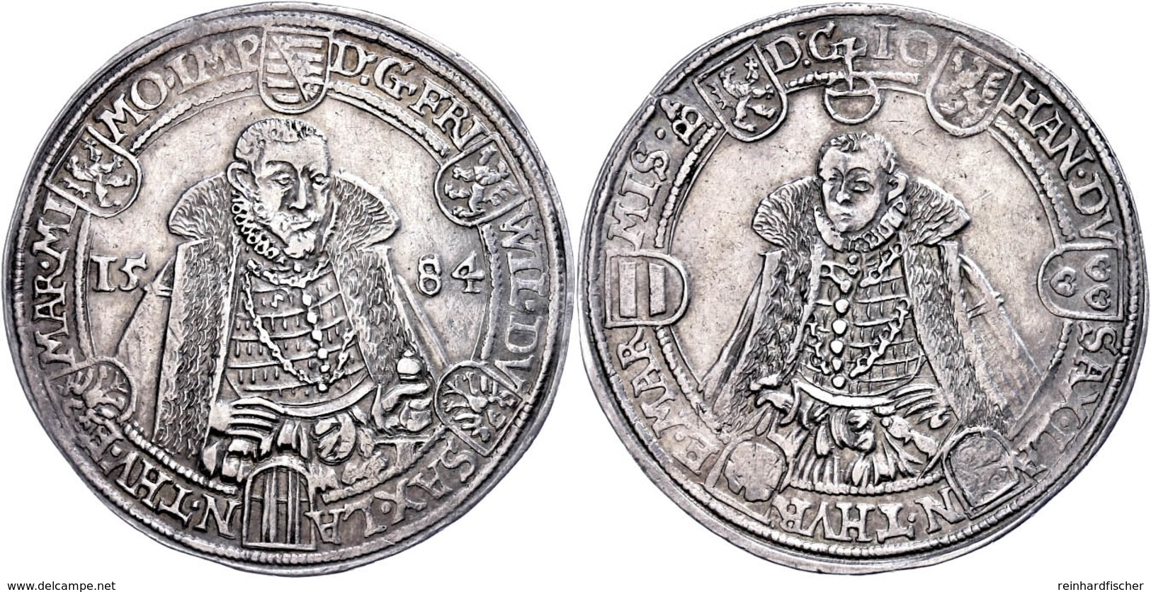 Taler, 1584, Friedrich Wilhelm I. Und Johann, Schnee 328, Dav. 9770, Ss-vz.  Ss-vz - Other & Unclassified