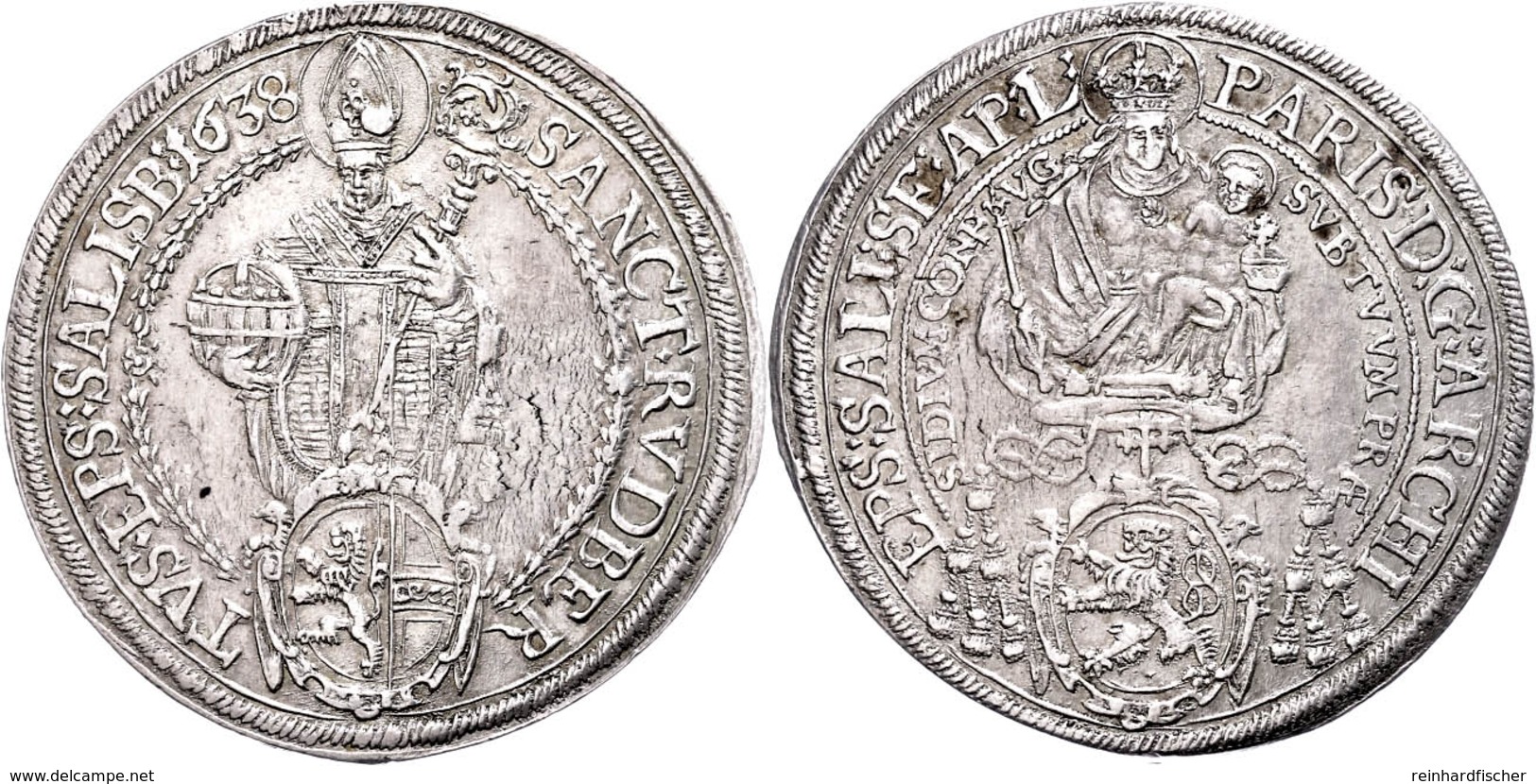 Taler, 1638, Paris Graf Von Lodron, Zöttl 1489, Probszt 1217, Rand Teilweise Bearbeitet, Ss-vz.  Ss-vz - Altri & Non Classificati