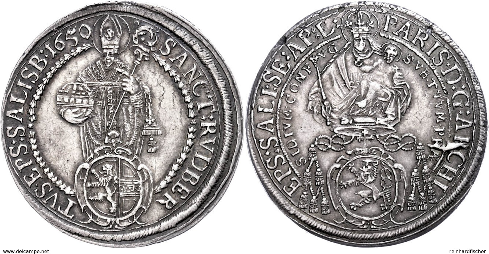 Taler, 1650, Paris Graf Von Lodron, Zöttl 1501, Probszt 1229, Kl. Schrötlingsfehler, Ss.  Ss - Other & Unclassified