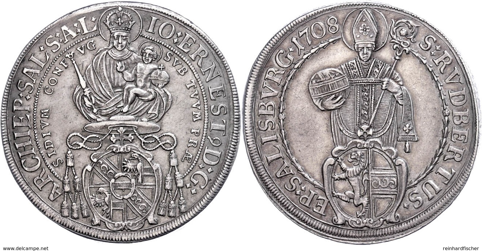 Taler, 1708, Johann Ernst Graf Von Thun Und Hohenstein, Zöttl 2180, Probszt 1814, Ss-vz.  Ss-vz - Other & Unclassified