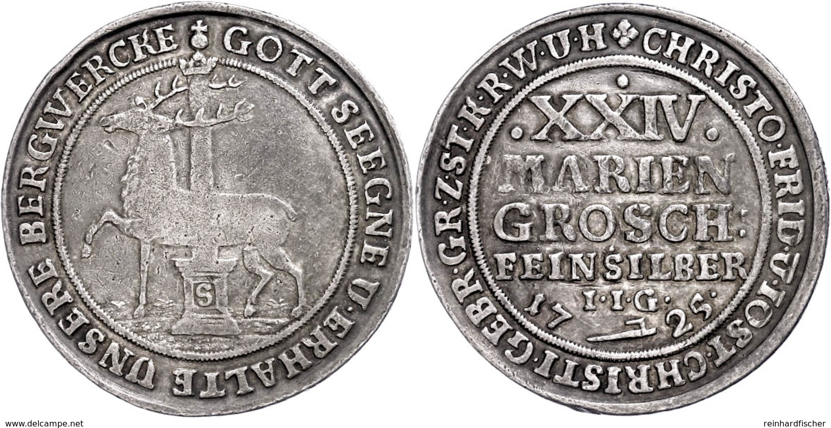 24 Mariengroschen, 1725, Christoph Friedrich, ILG, Friederich 1699, Ss.  Ss - Other & Unclassified