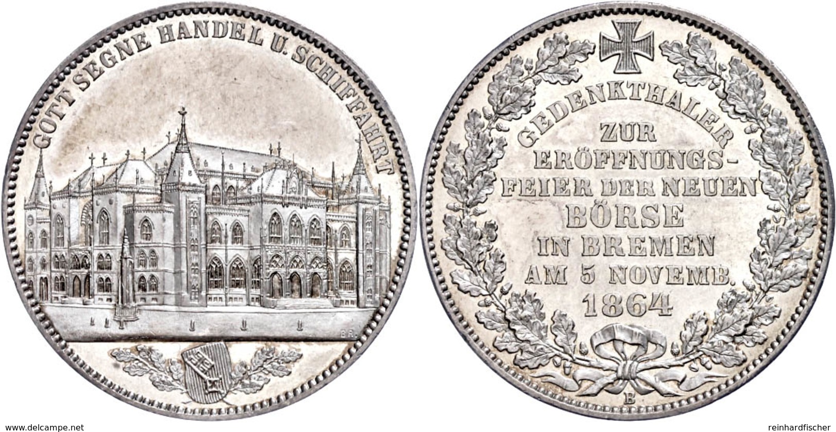 Silbermedaille (Gedenktaler), 1864, Eröffnung Der Börse, AKS 15, J. 26I, Vz-st.  Vz-st - Bremen