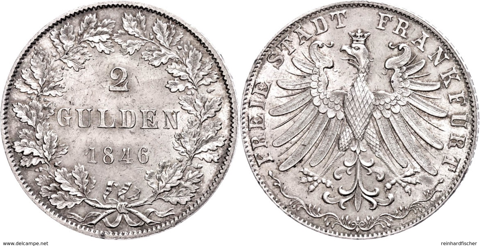 Doppelgulden, 1846, AKS 5, J. 28, Kl. Rf., Vz.  Vz - Sonstige & Ohne Zuordnung