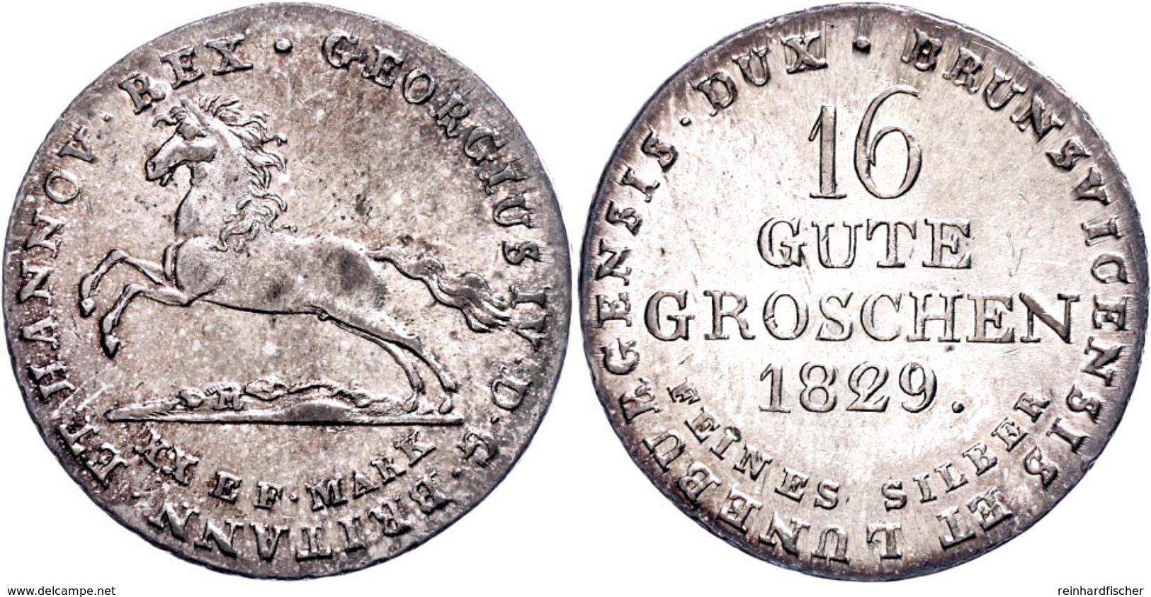 16 Gute Groschen, 1829, Georg IV., AKS 38, Vz+. - Hanover