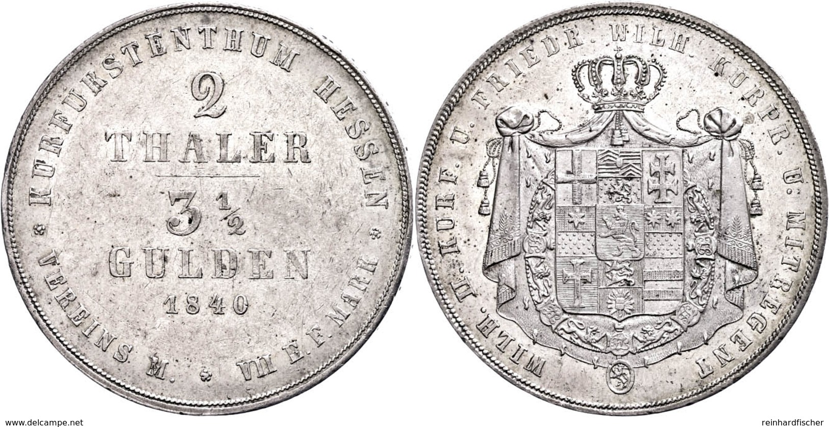 Doppeltaler, 1840, Wilhelm II., AKS 43, J. 33, Randfehler, Avers Vz, Revers Ss-vz. - Altri & Non Classificati