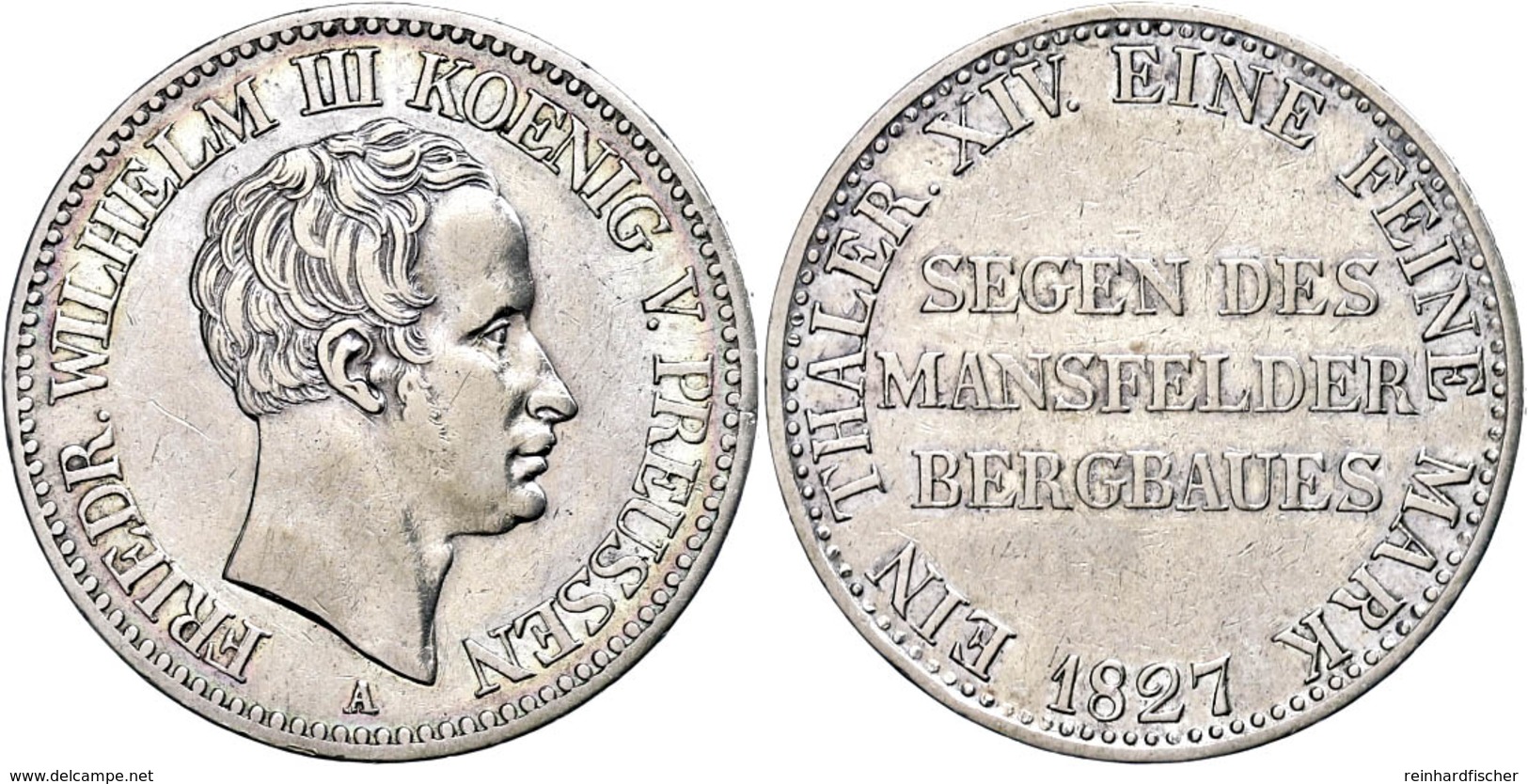 Taler, 1827, Friedrich Wilhelm III., AKS 16, J. 61, Kl. Kr., Ss.  Vz - Other & Unclassified