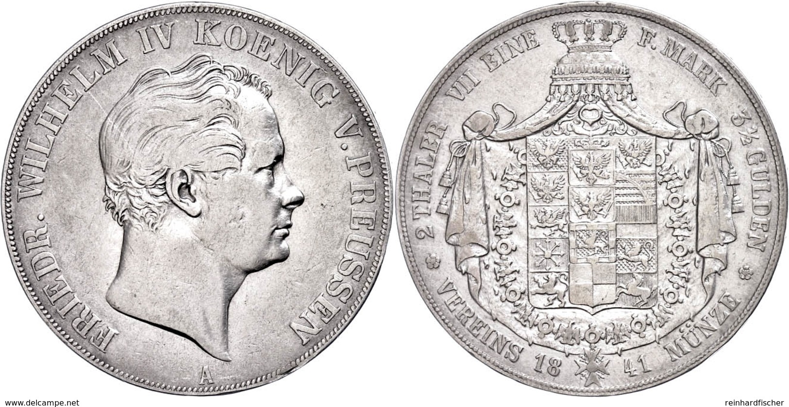 Doppeltaler, 1841, Friedrich Wilhelm IV., AKS 69, J. 71, Kl. Rf., Ss.  Ss - Other & Unclassified