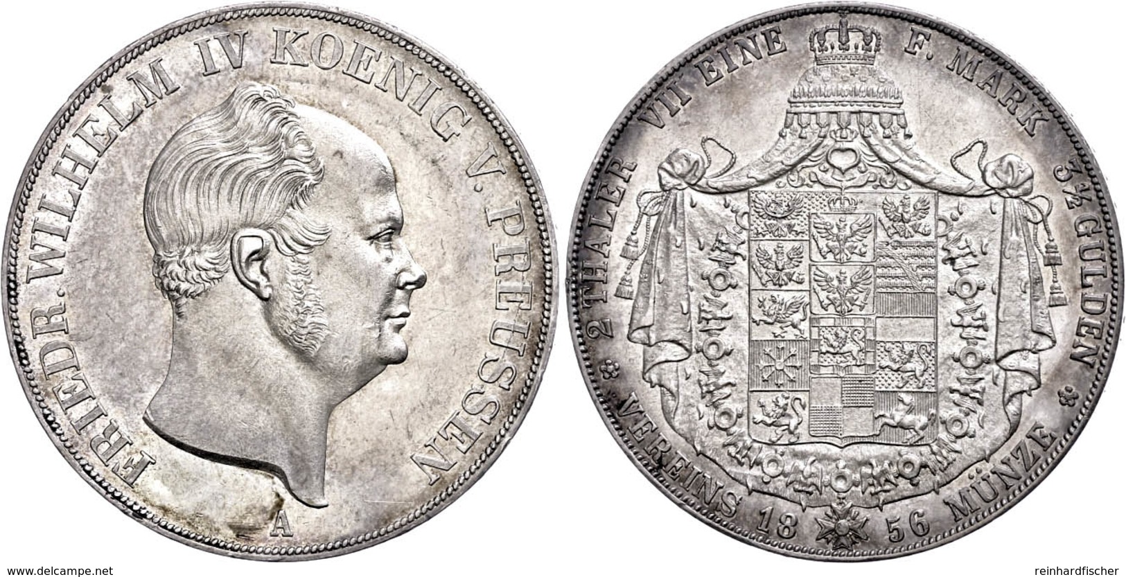 Doppeltaler, 1865, Friedrich Wilhelm IV., AKS 70, Vz-st.  Vz-st - Sonstige & Ohne Zuordnung