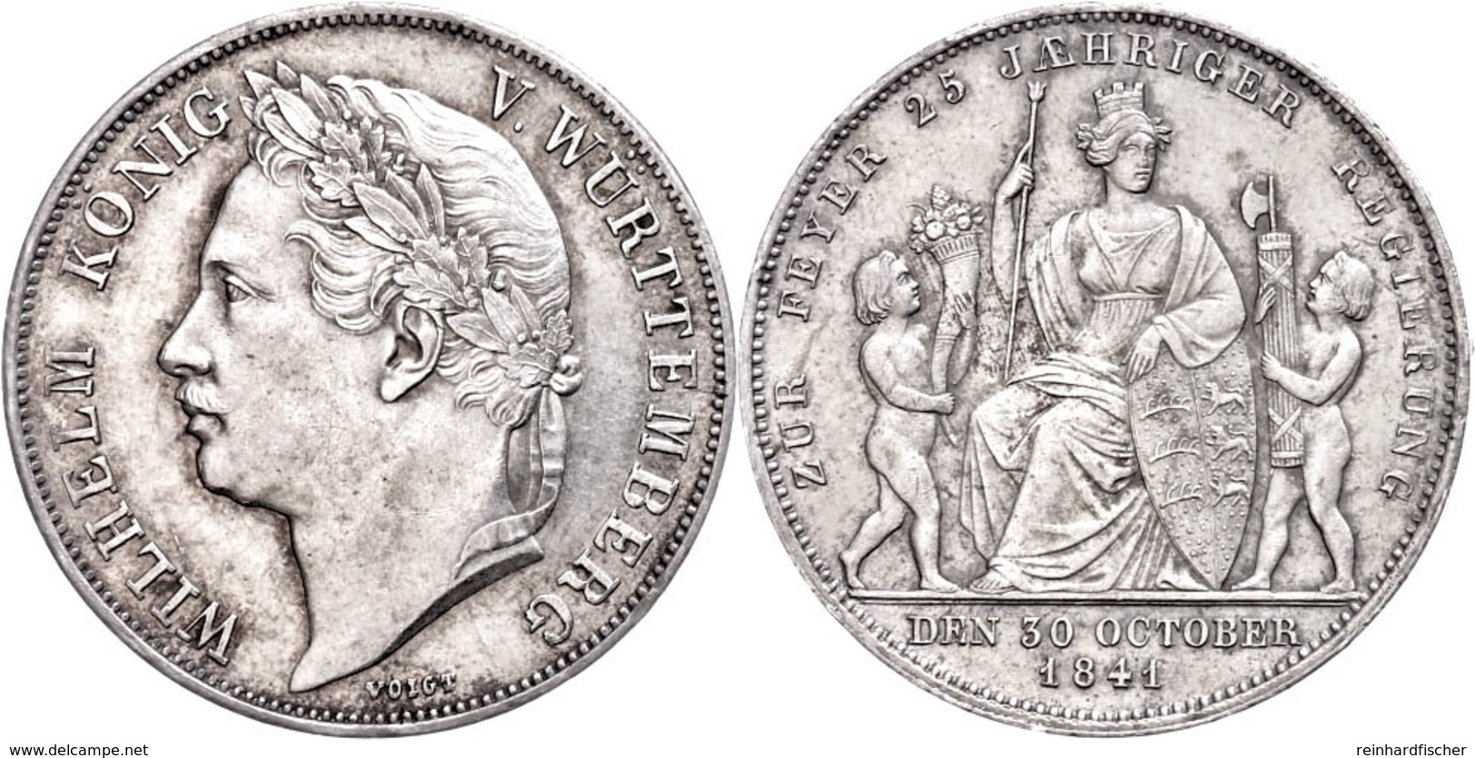 Gulden, 1841, Wilhelm I., AKS 123, J. 74, Vz.  Vz - Altri & Non Classificati