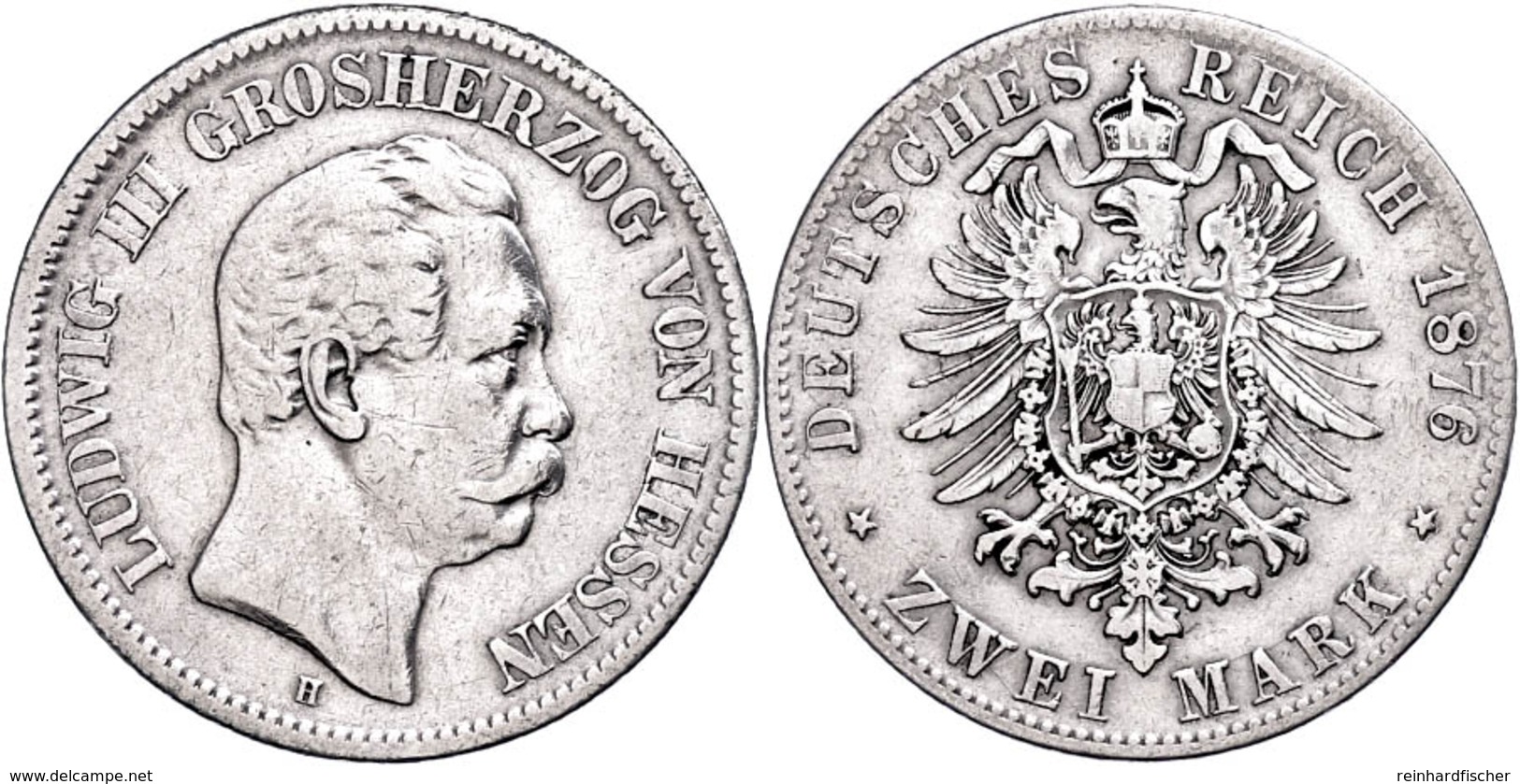 2 Mark, 1876, Ludwig III., S-ss., Katalog: J. 66 S-ss - Other & Unclassified