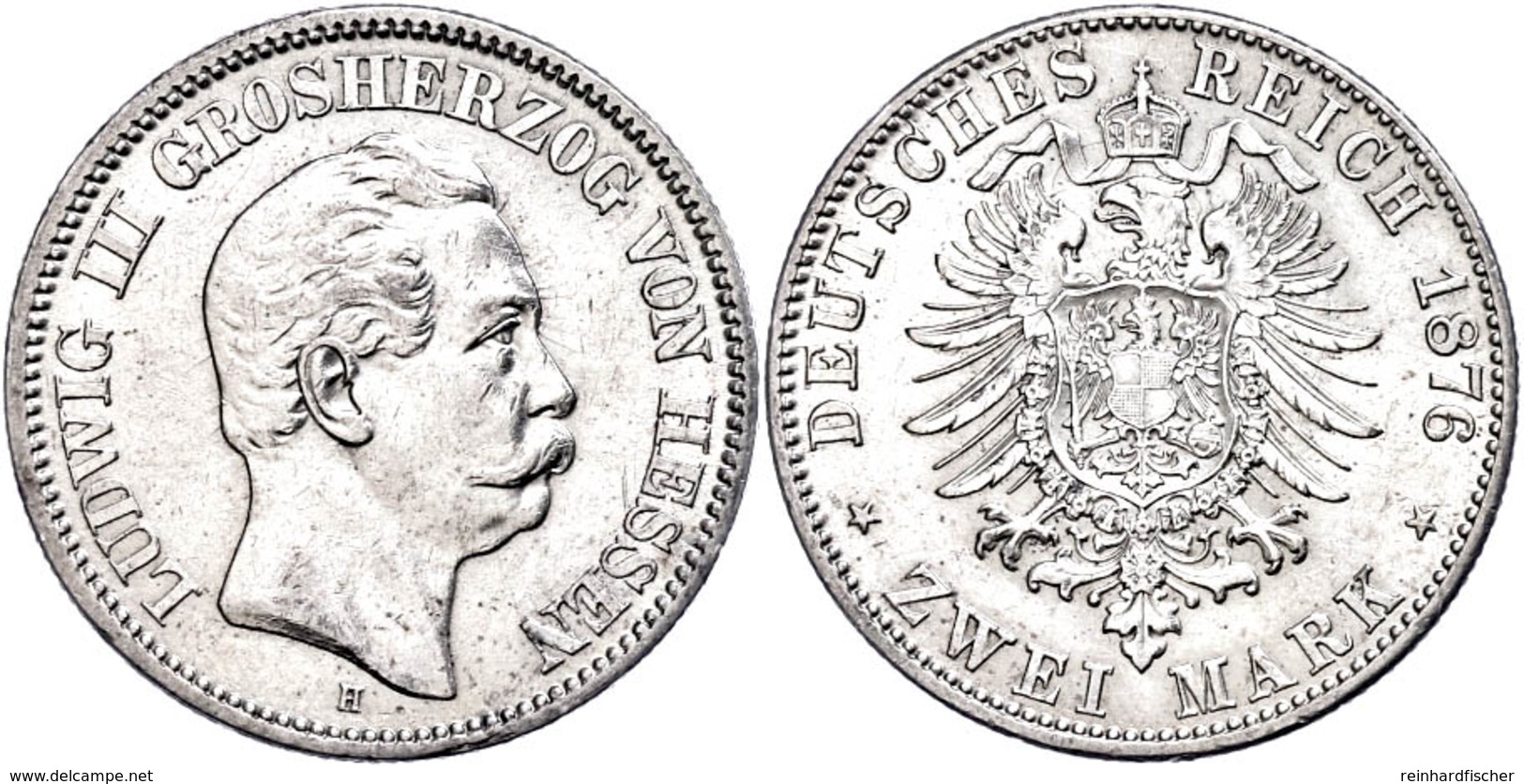 2 Mark, 1876, Ludwig III., Wz. Rf., Vz-st., Katalog: J. 66 Vz-st - Altri & Non Classificati