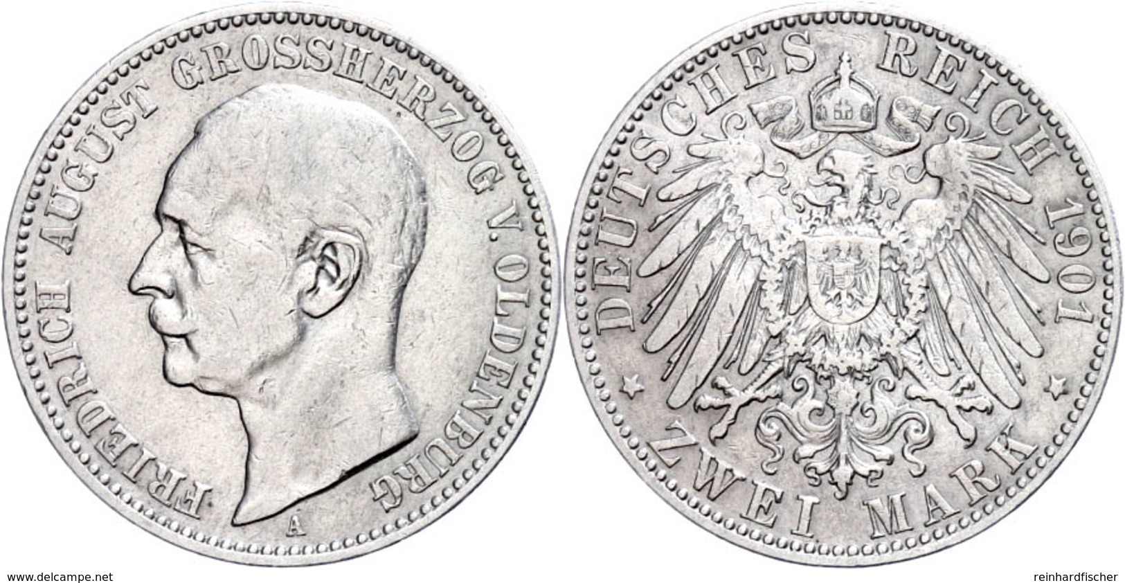 2 Mark, 1901, Friedrich August, Kl. Rf., S-ss., Katalog: J. 94 Ss - Altri & Non Classificati