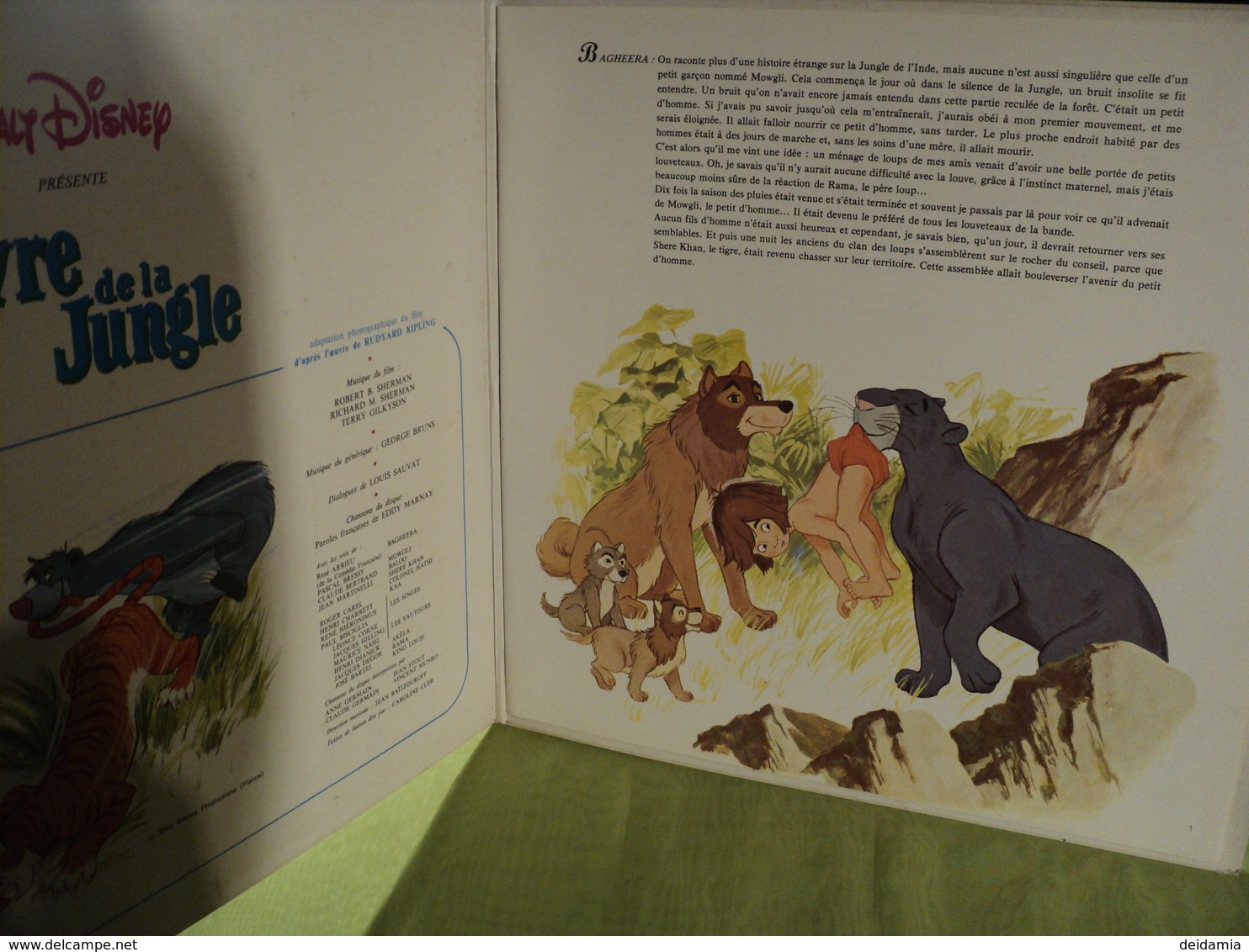 33 TOURS BO LE LIVRE DE LA JUNGLE. 1968. DISQUE LIVRE DISNEYLAND / LE PETIT MENESTREL AIE CONFIANCE / MARCHE DES ELEPHA - Enfants