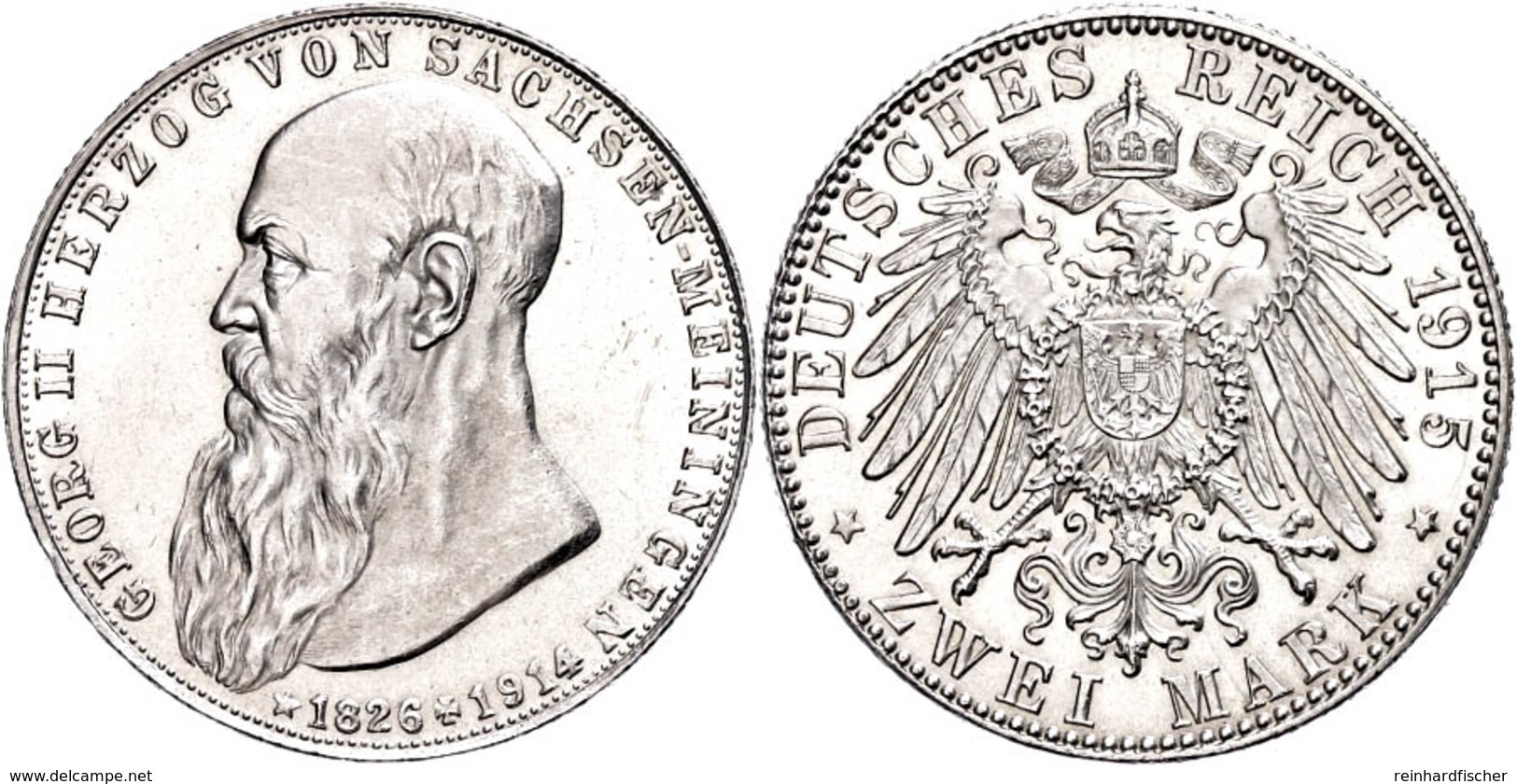 2 Mark, 1915, Georg II., Auf Seinen Tod, Vz-st., Katalog: J. 154 Vz-st - Other & Unclassified