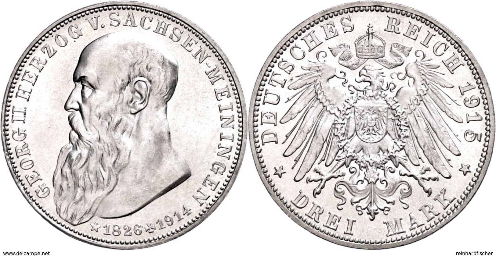 3 Mark, 1915, Georg II., Auf Seinen Tod, Vz-st., Katalog: J. 155 Vz-st - Altri & Non Classificati