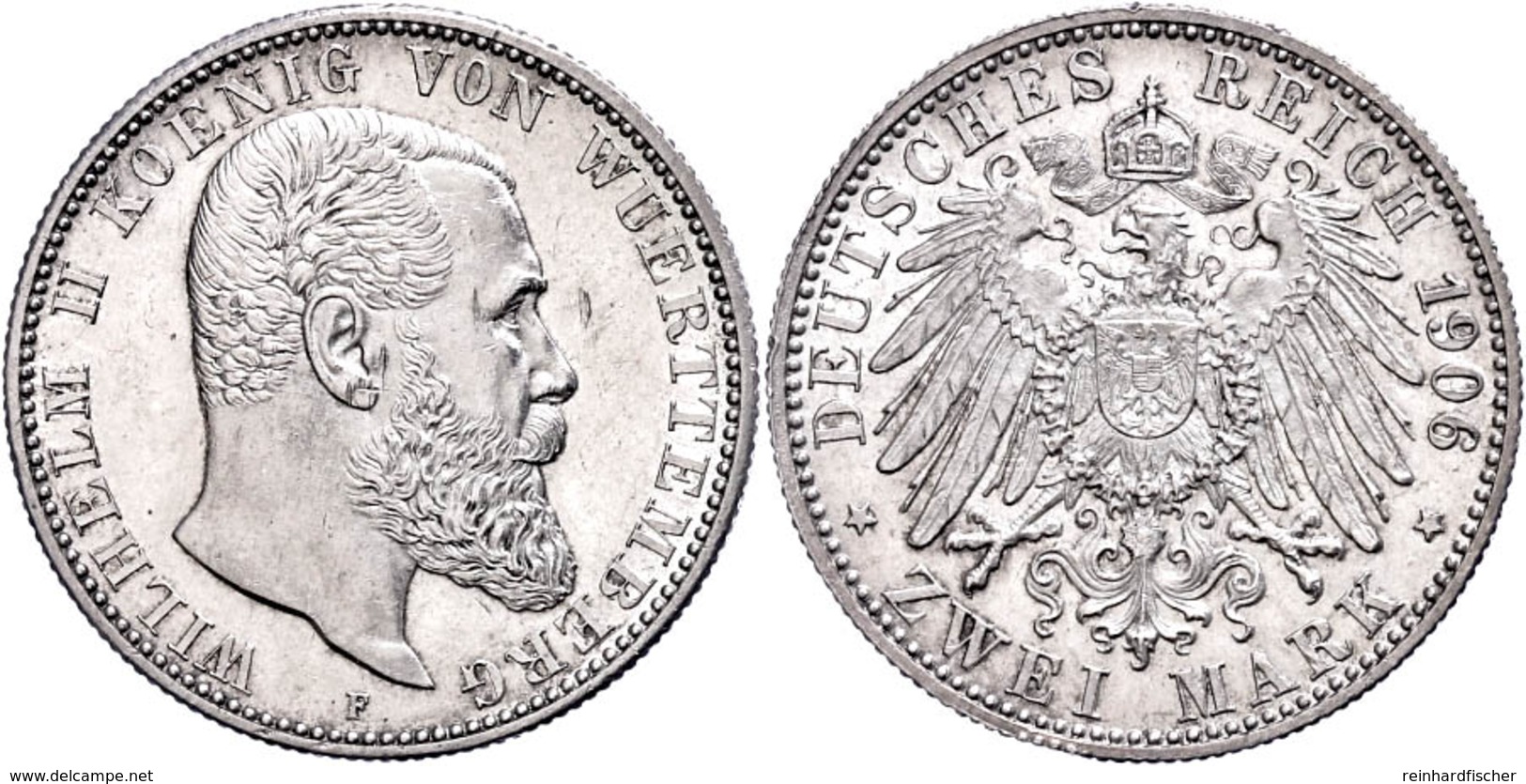 2 Mark, 1906, Wilhelm II., Kl. Kratzer, Vz., Katalog: J. 174 Vz - Other & Unclassified