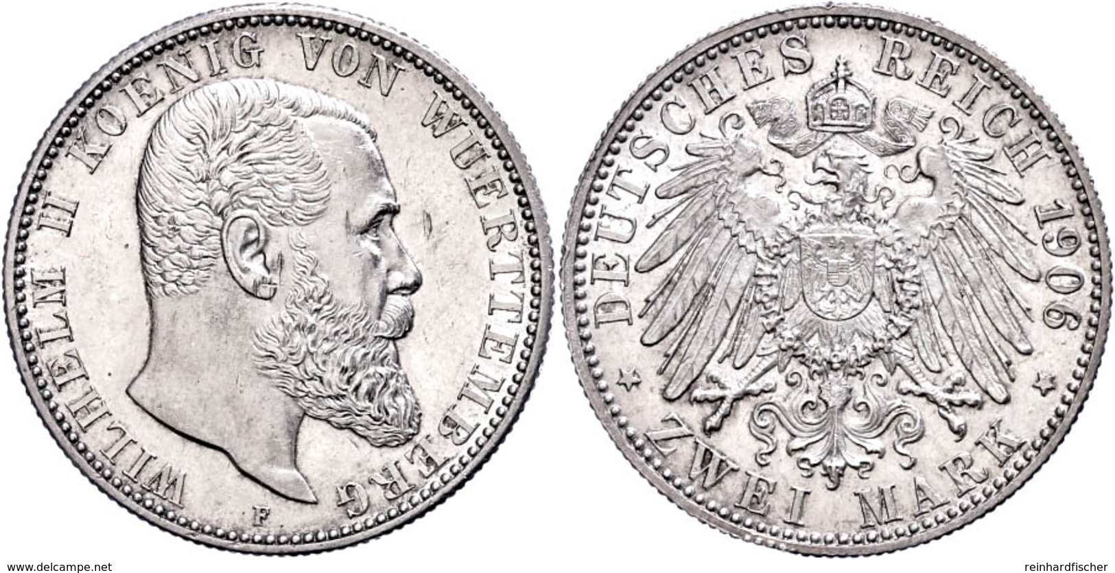 2 Mark, 1906, Wilhelm II., Kl. Kratzer, Vz., Katalog: J. 174 Vz - Altri & Non Classificati